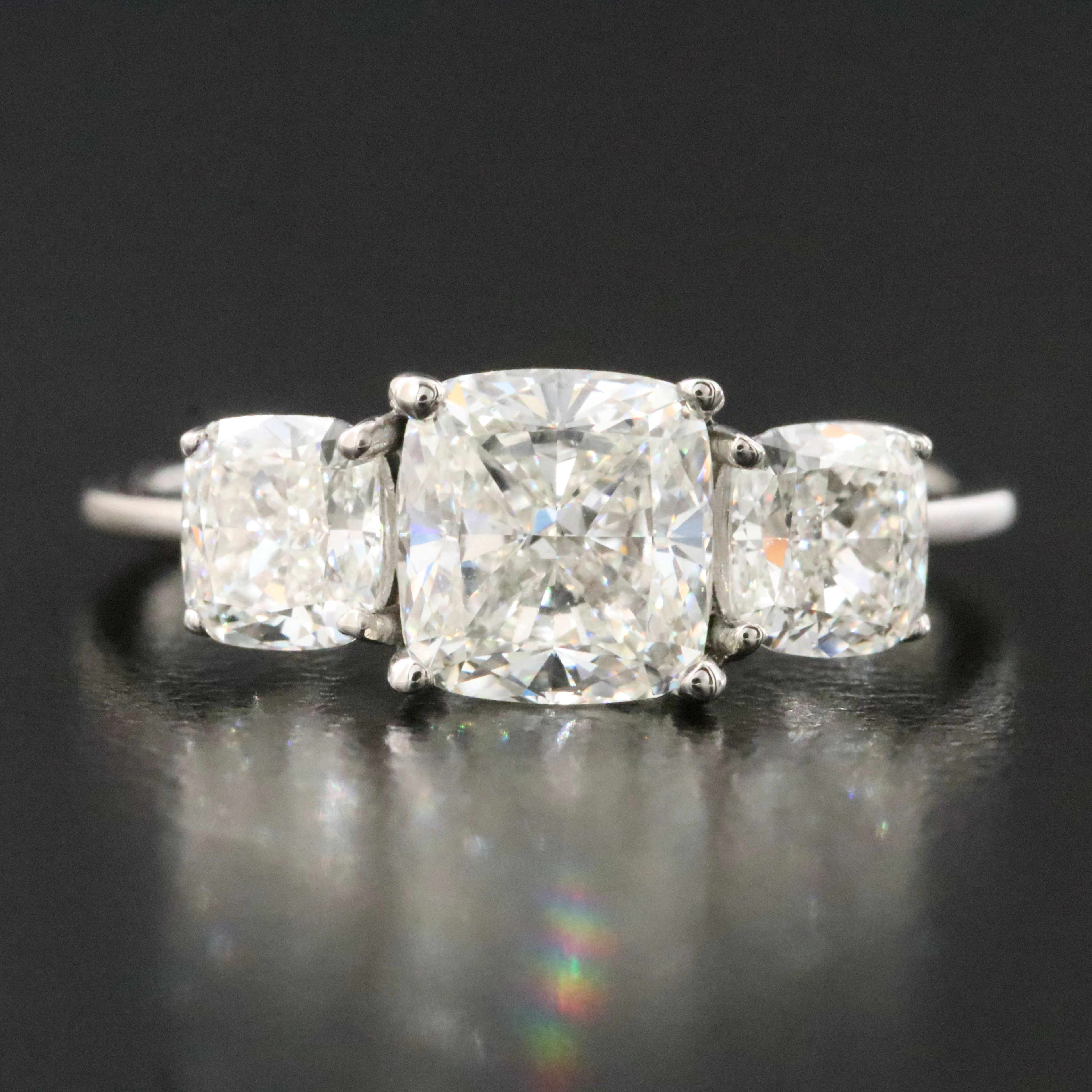 Platinum 2.50 CTW Diamond Ring with GIA Reports