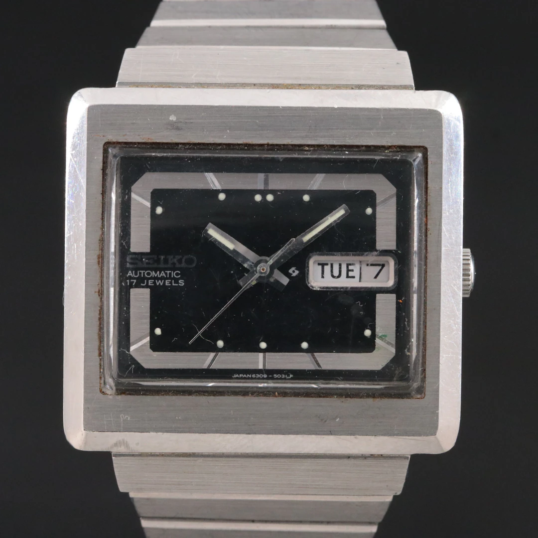 Vintage Seiko 5 Retro Style Stainless Steel Day/Date Automatic Dress Watch