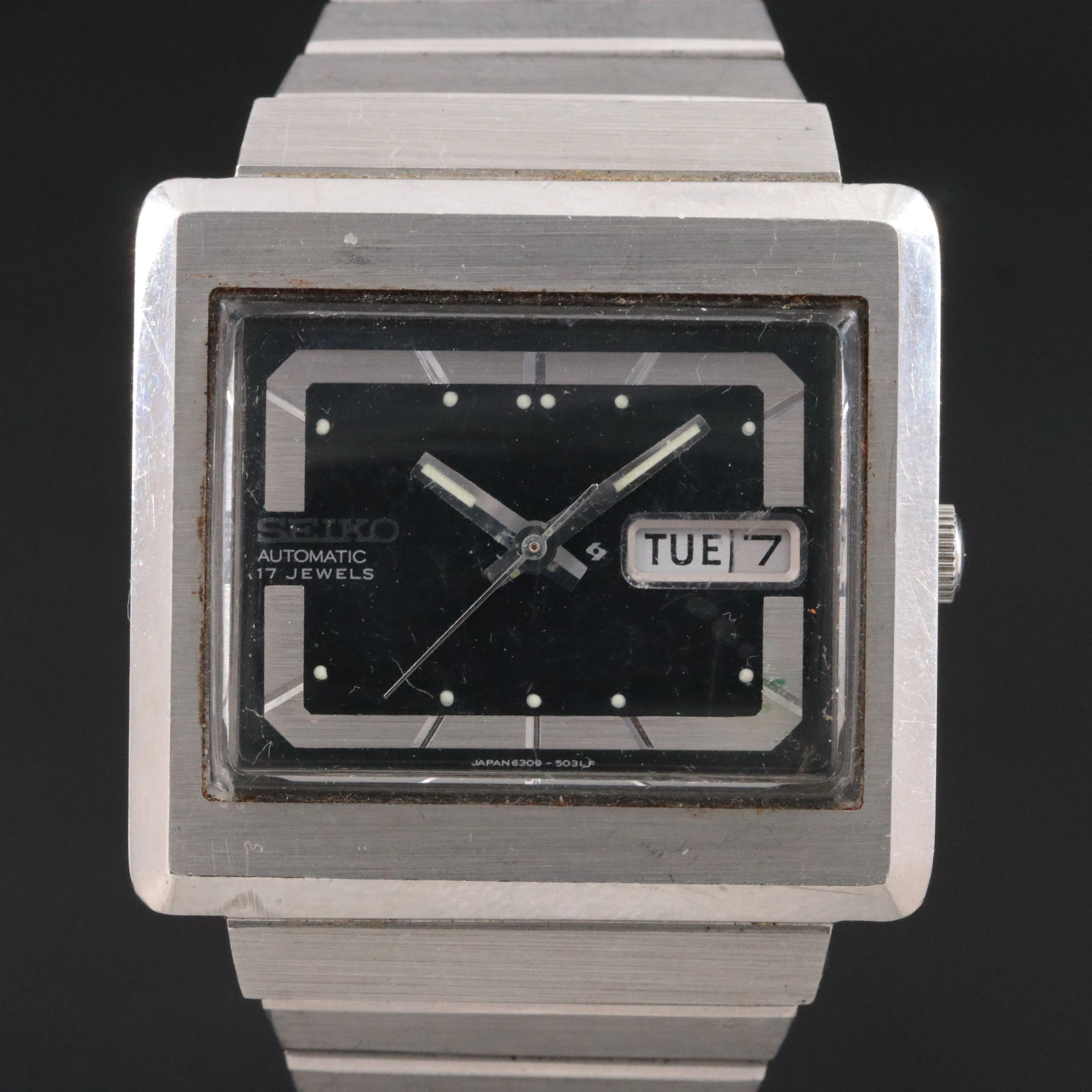 Vintage Seiko 5 Retro Style Stainless Steel Day/Date Automatic Dress Watch