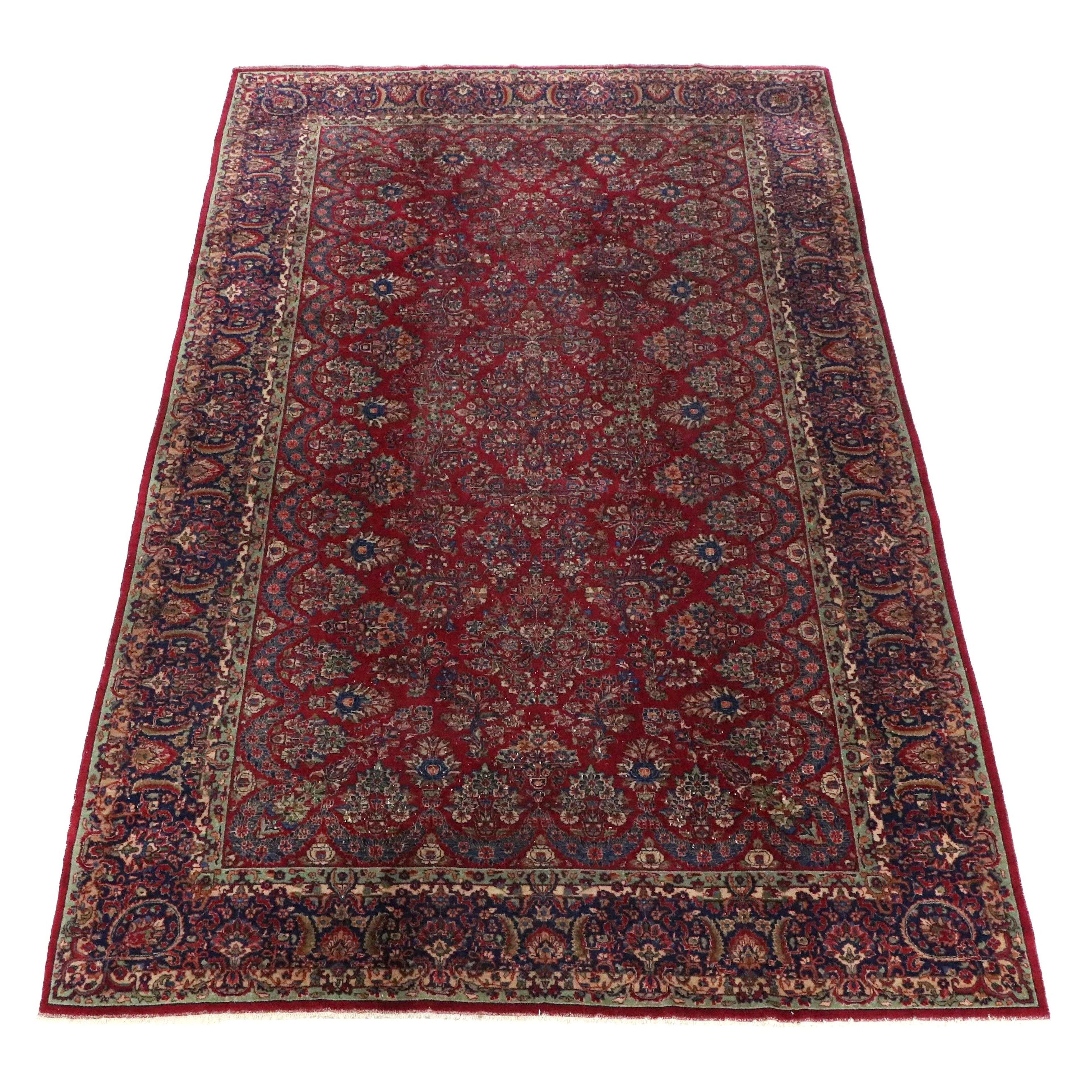 9'1 x 14'4 Hand-Knotted Persian Sarouk Room Sized Rug