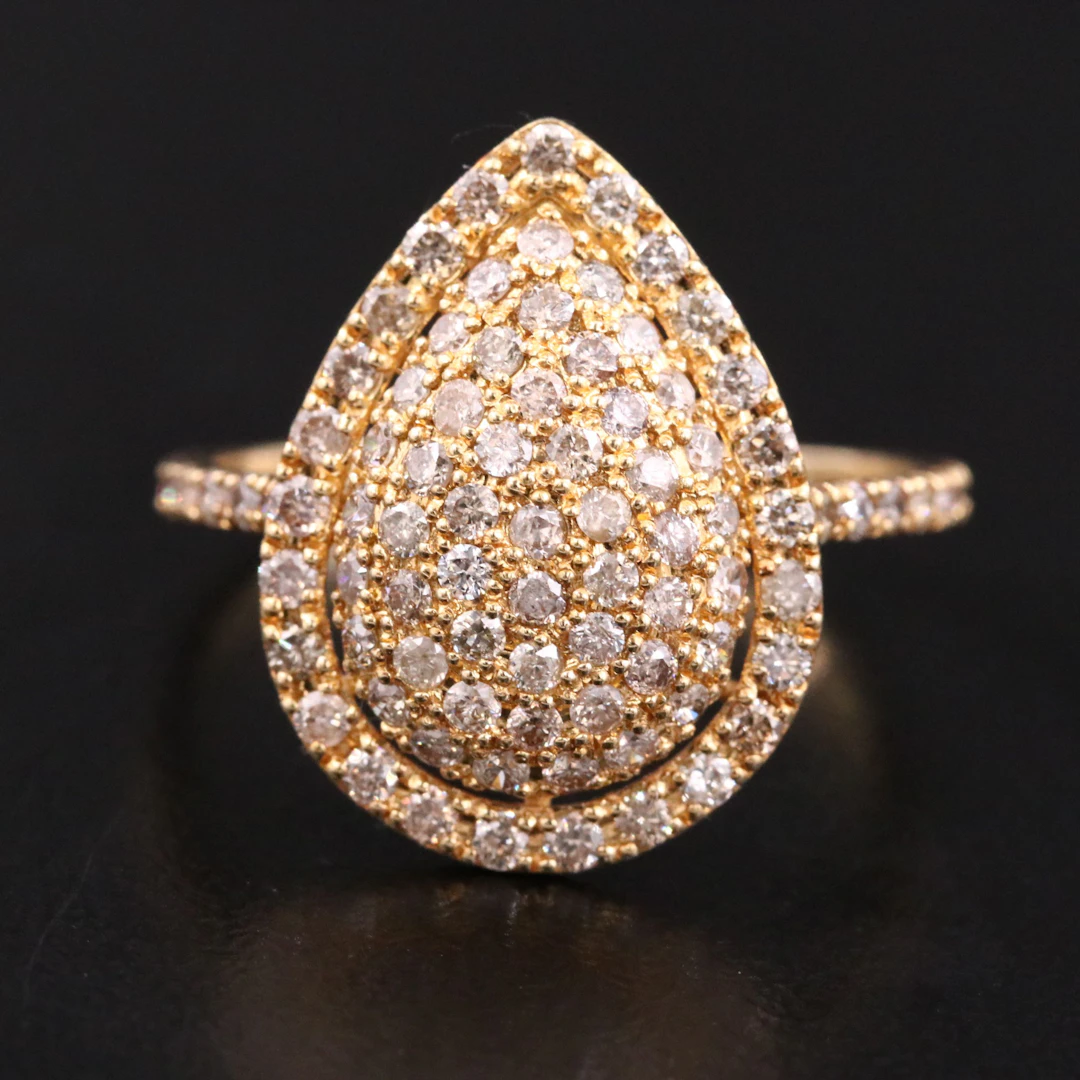 18K 1.00 CTW Pave' Diamond Ring