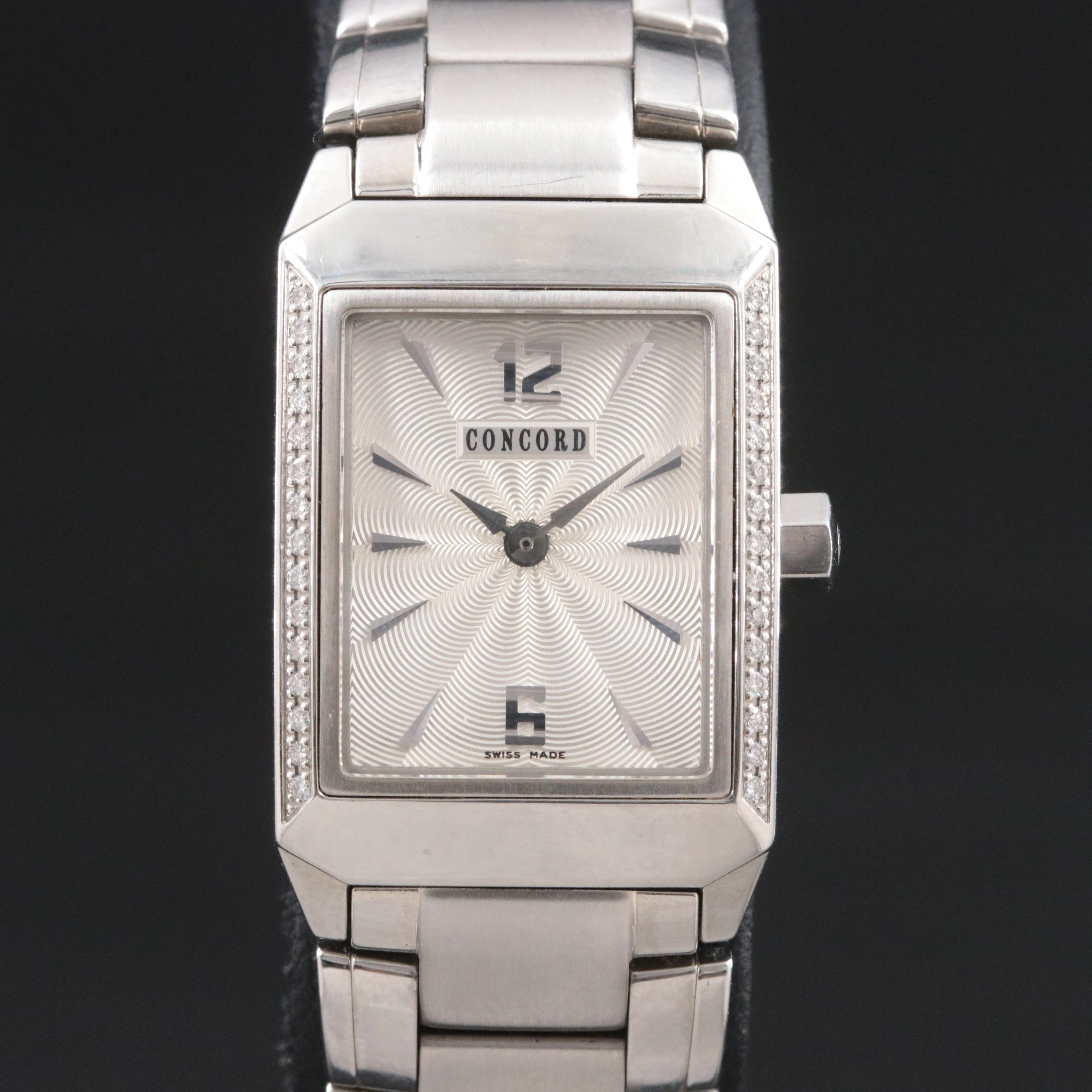 Concord Carlton Diamond Accented Stainless Steel Swiss Quartz Dress Watch