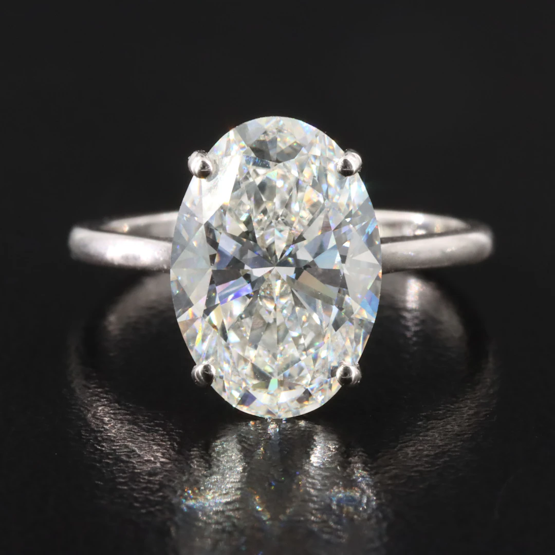 14K 5.00 CT Lab Grown Diamond Solitaire Ring with IGI Report