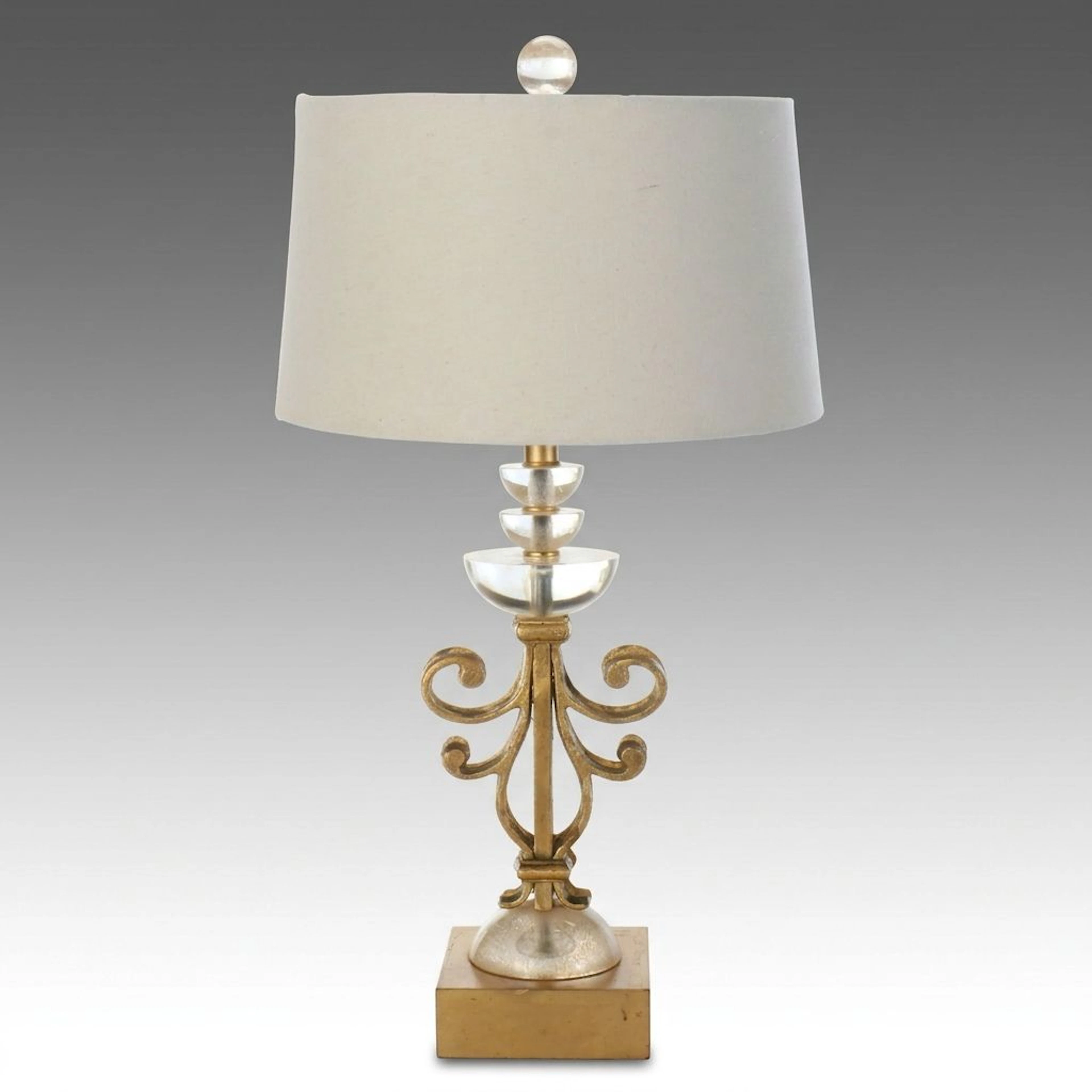 Van Teal Hollywood Regency Style Giltwood and Acrylic Table Lamp