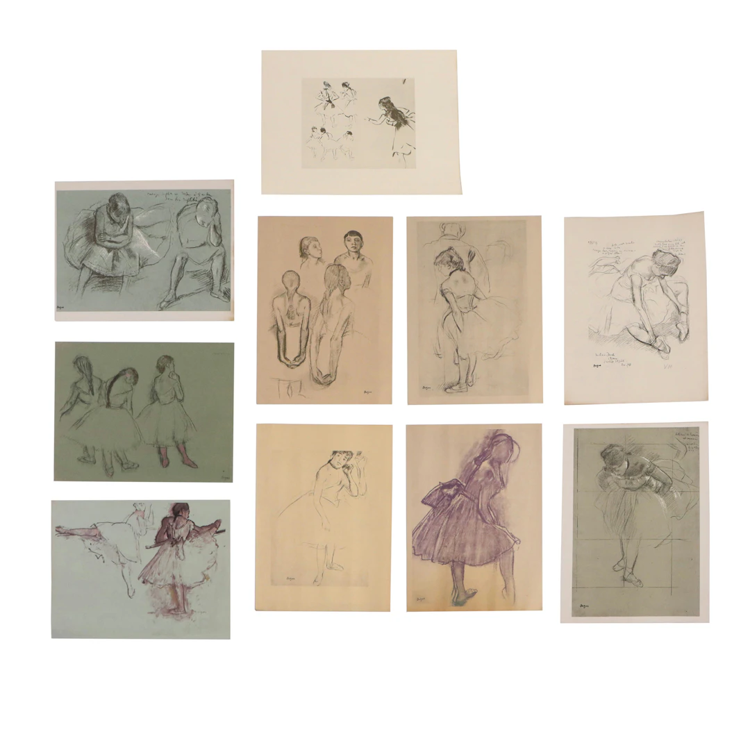 After Edgar Degas Collection of Anatomical Halftone Ballet Studies