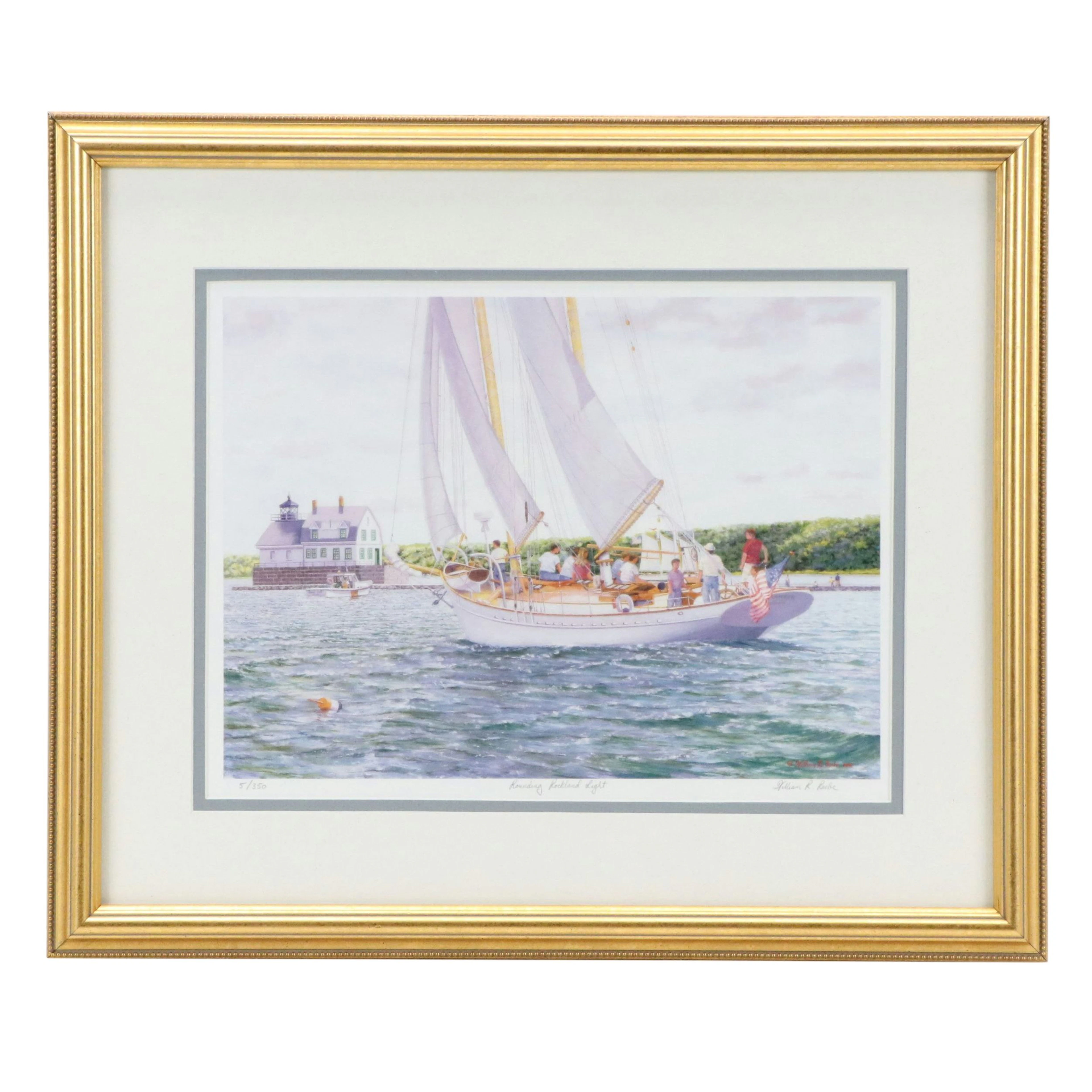 William R. Beebe Maritime Digital Print "Rounding Rockland Light," 2001