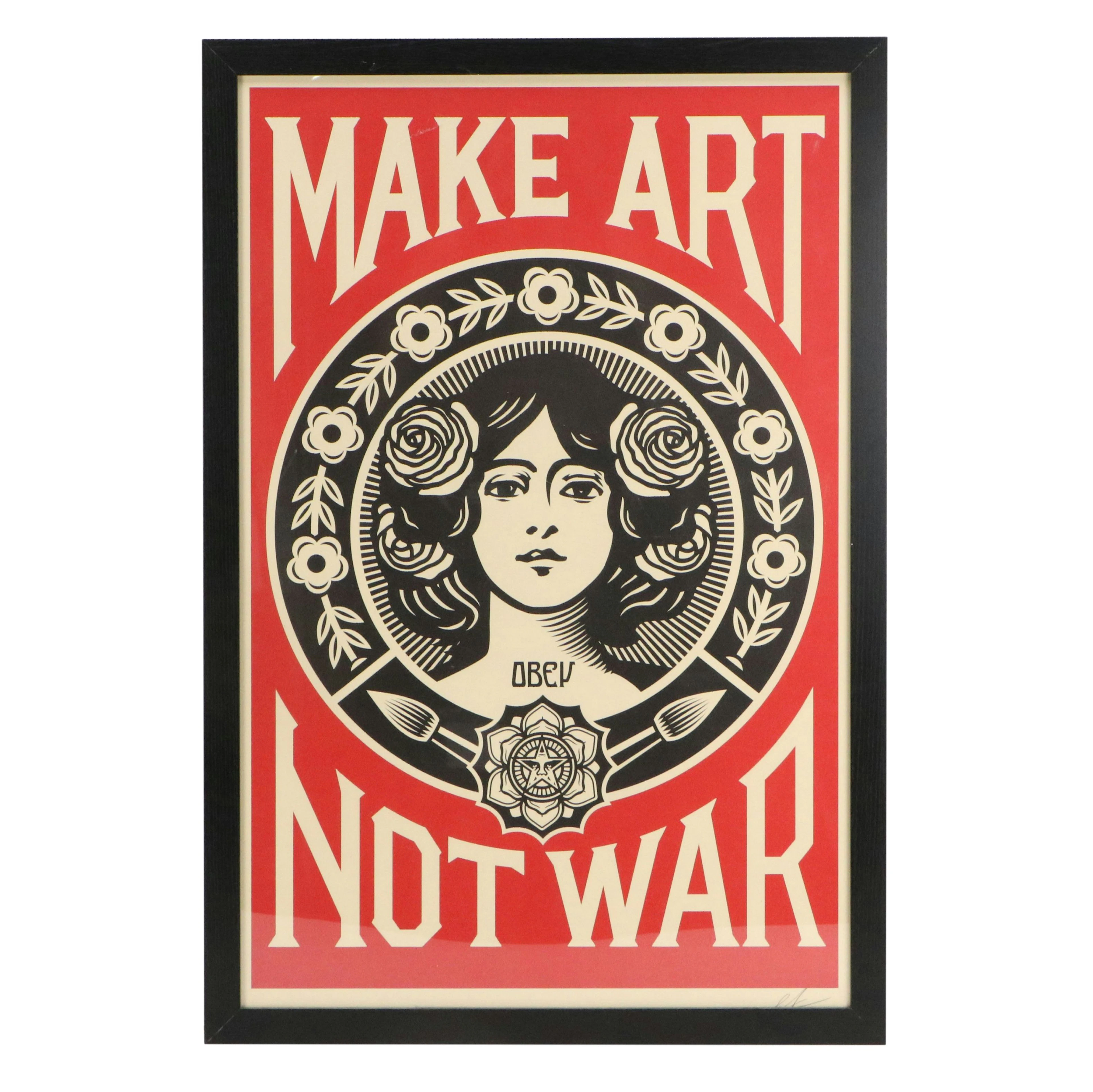 Shepard Fairey Serigraph "Make Art, Not War," 21st Century