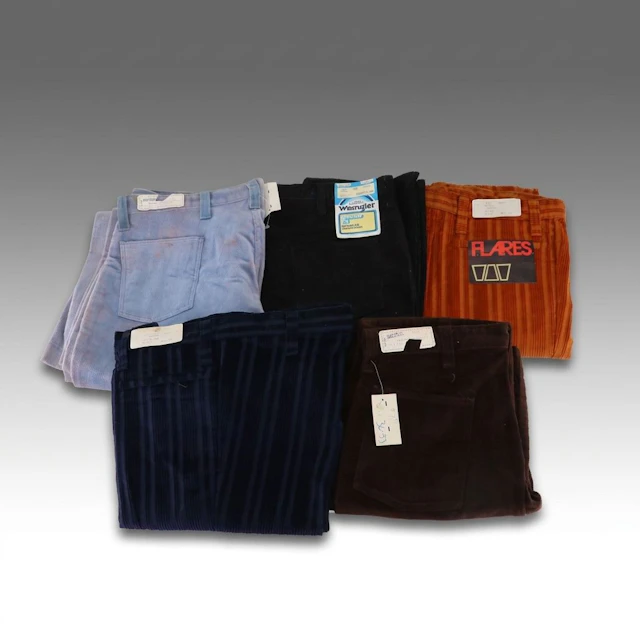 Vintage Deadstock Men's Wrangler Straight Leg and Imperial Flare Corduroy Pants