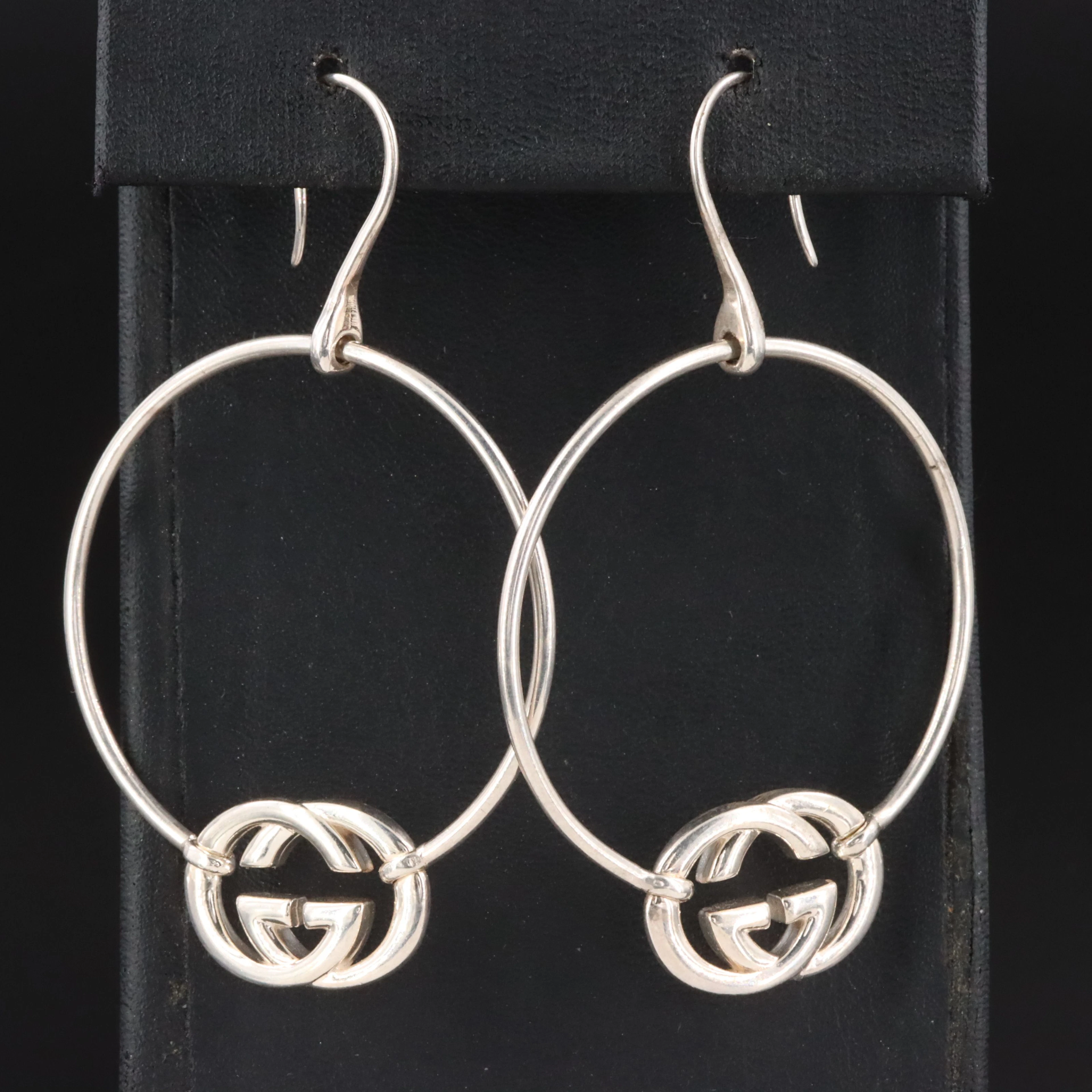 Gucci Interlocking GG Sterling Hoop Earrings