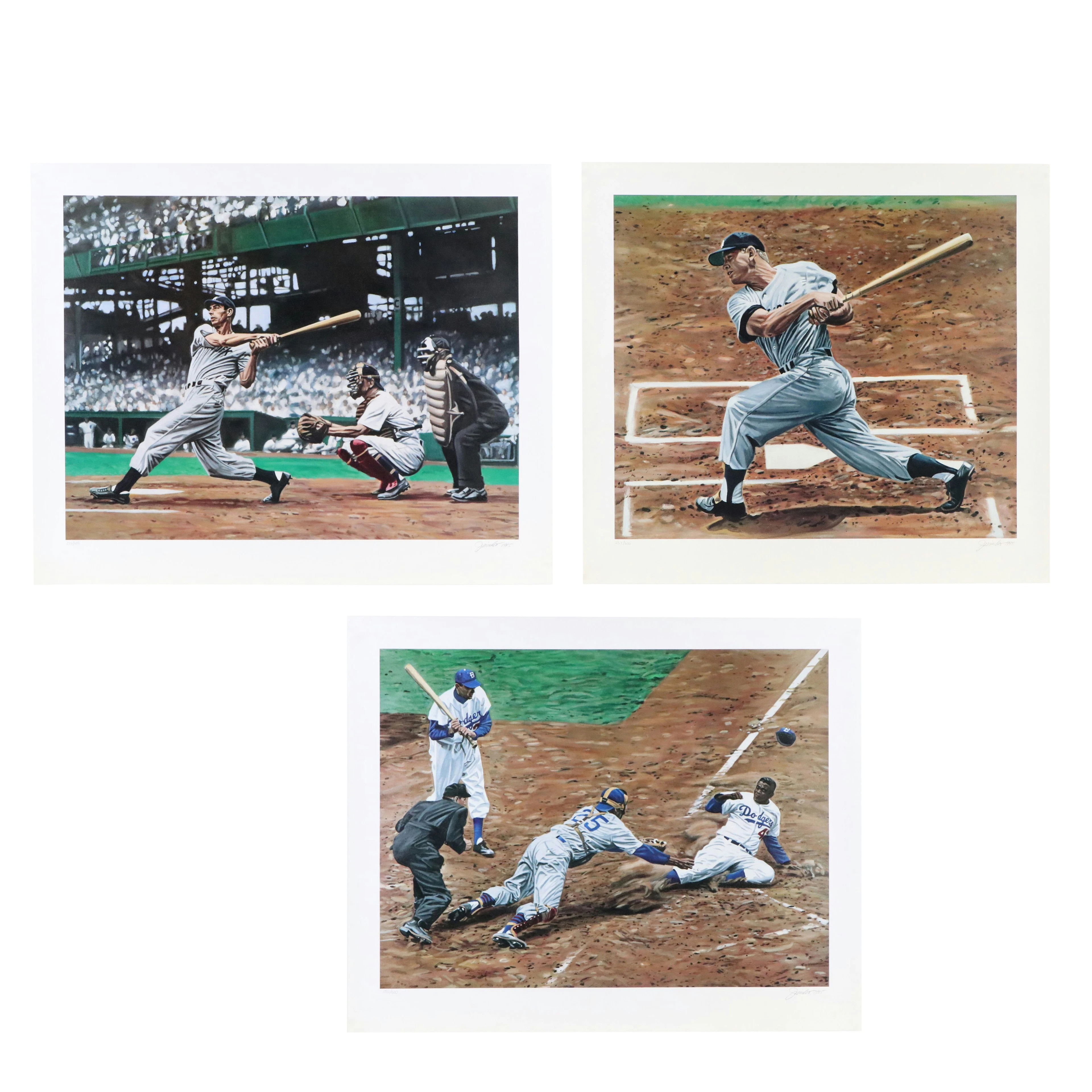 Andy Jurinko Offset Lithographs "Mickey Mantle" and Others, 1990s