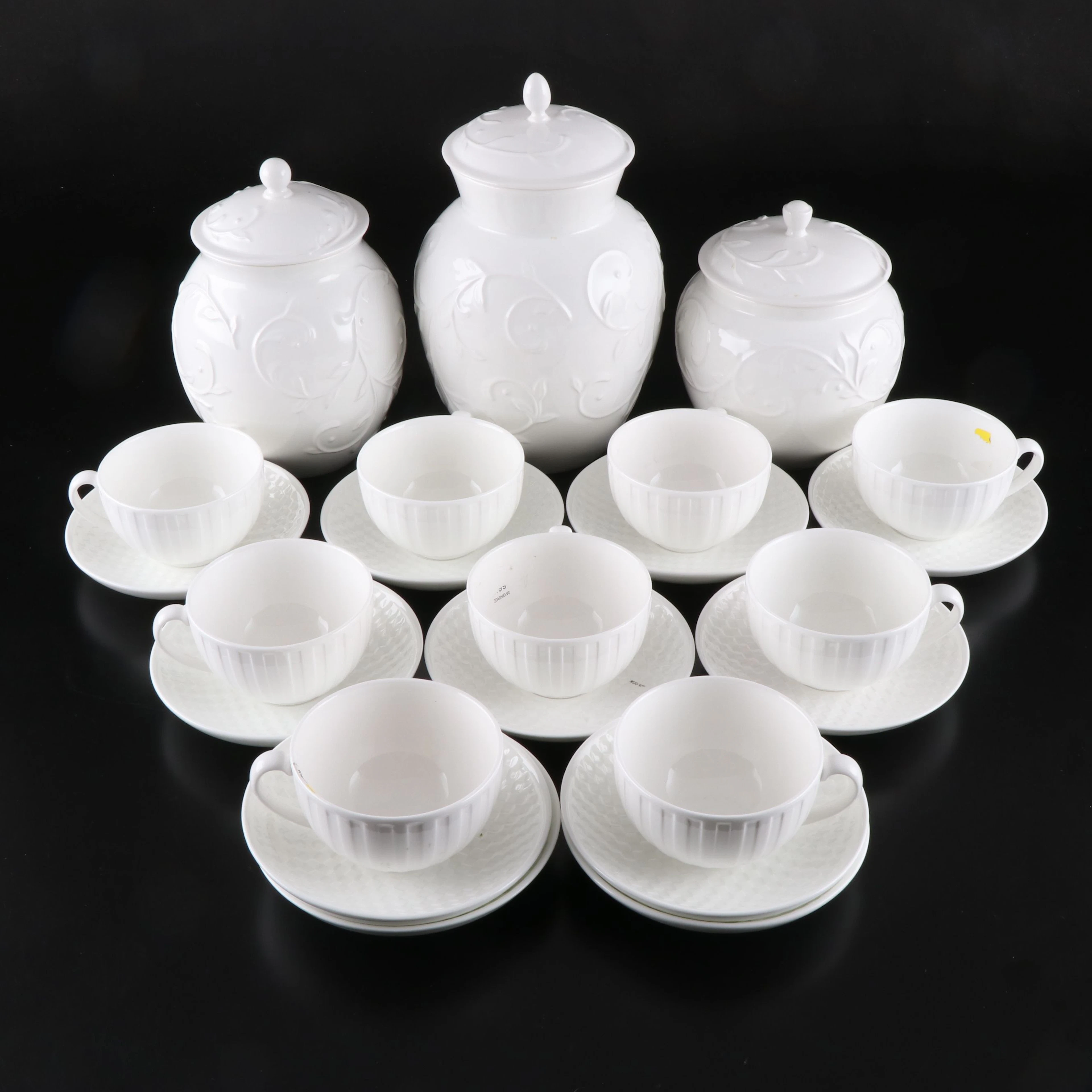 Wedgwood "Night and Day" Porcelain Cups with More Porcelain Tableware