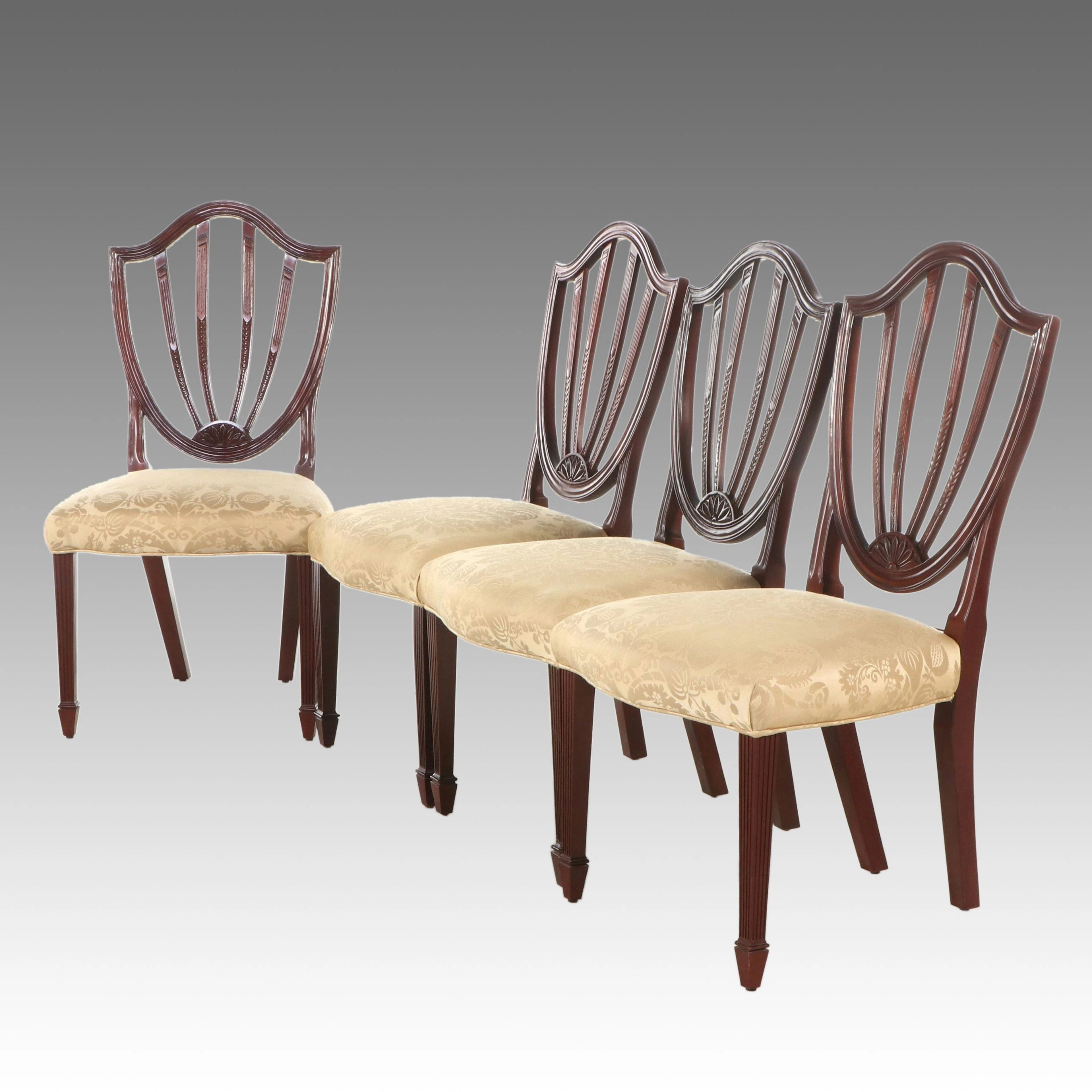 Set of Four Baker Furniture Hepplewhite Style Dining Chairs