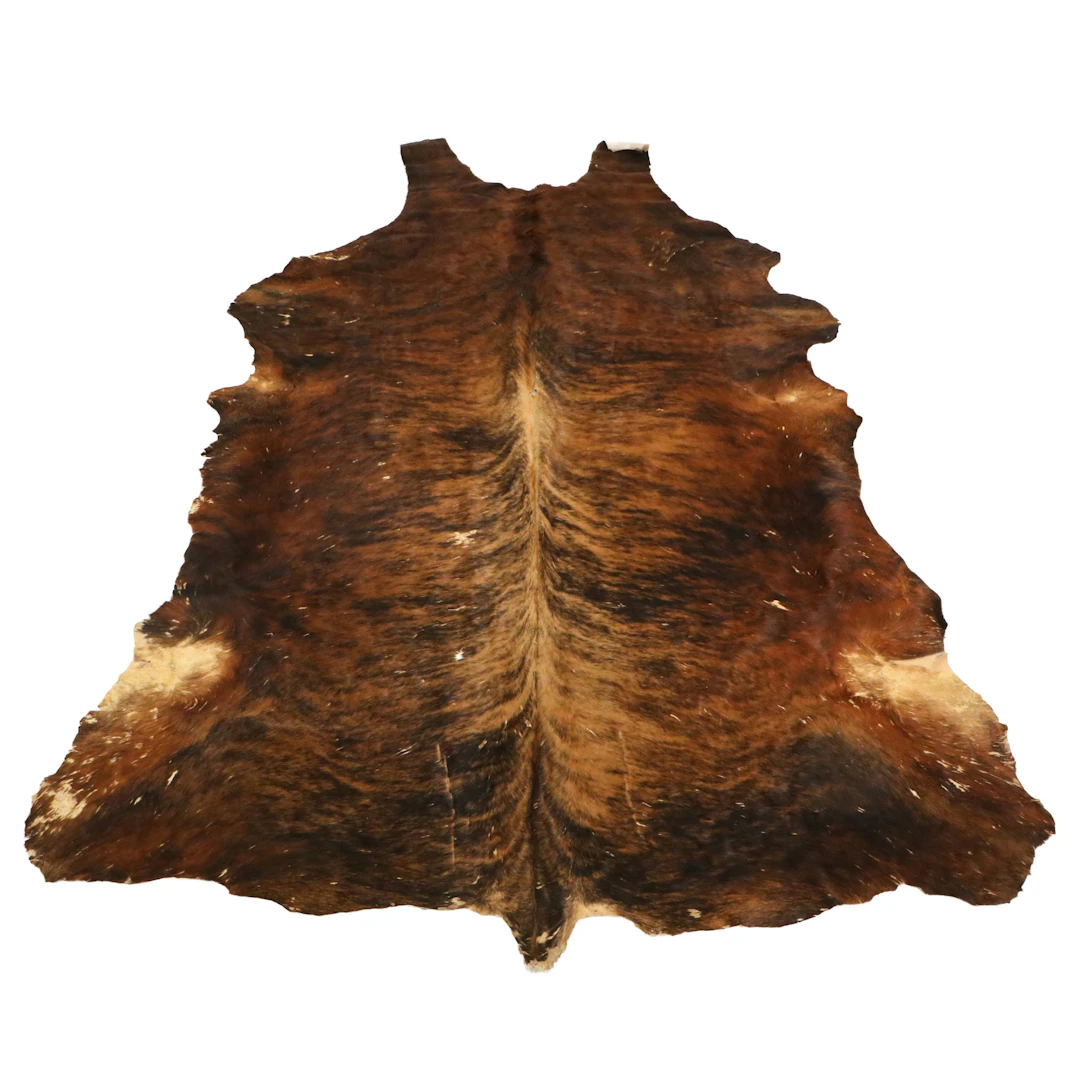 7'2 x 9' Brindle Cowhide Tanned Area Rug