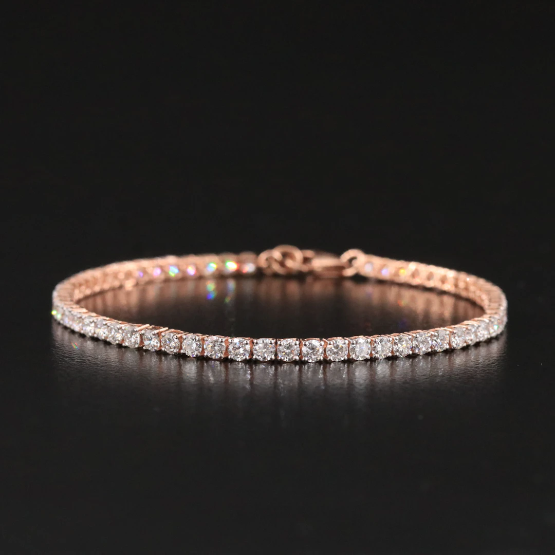 14K Rose Gold 4.02 CTW Lab Grown Diamond Line Bracelet