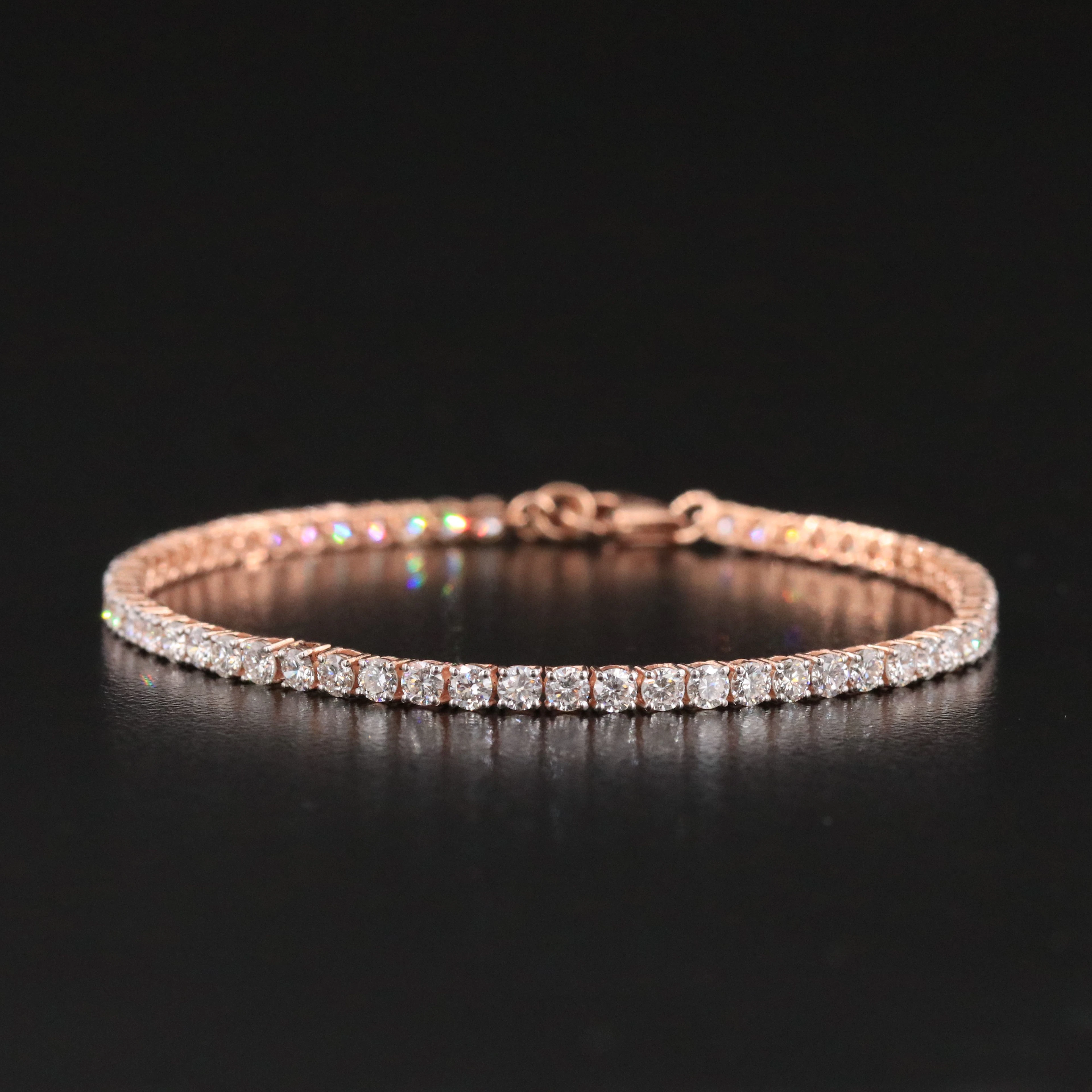 14K Rose Gold 4.02 CTW Lab Grown Diamond Line Bracelet