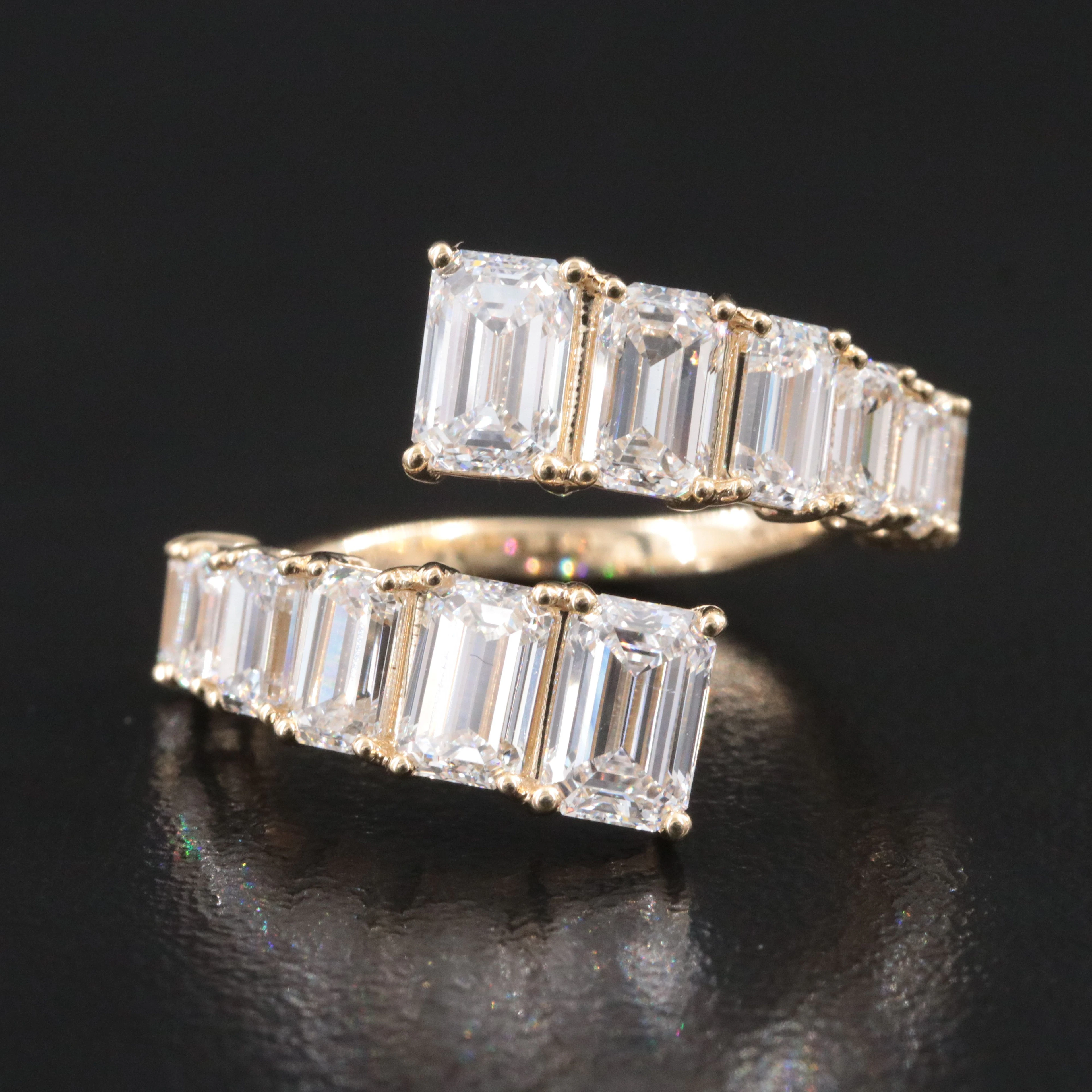 14K 3.96 CTW Lab Grown Diamond Bypass Ring
