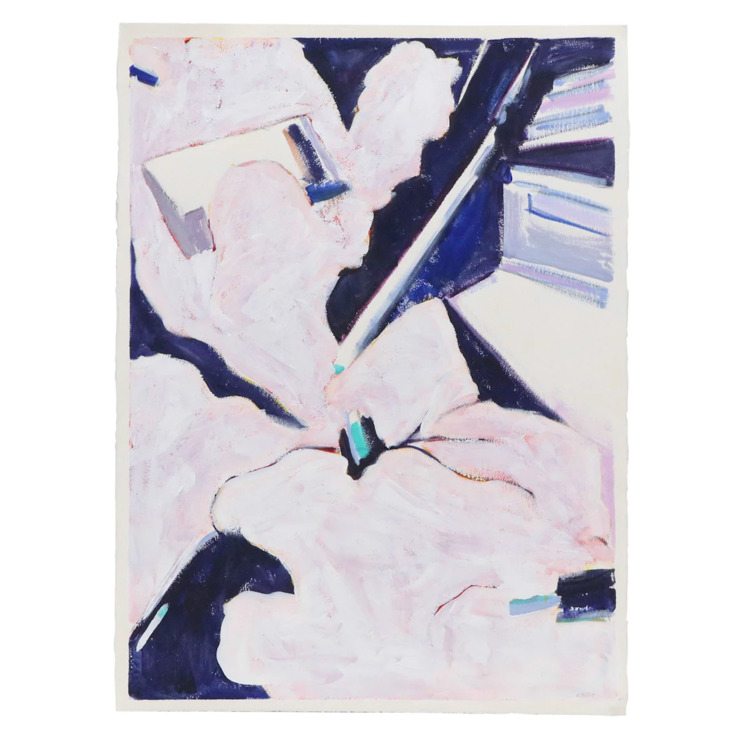 Rosemarie Bloch Abstract Acrylic Painting, Late 20th Century