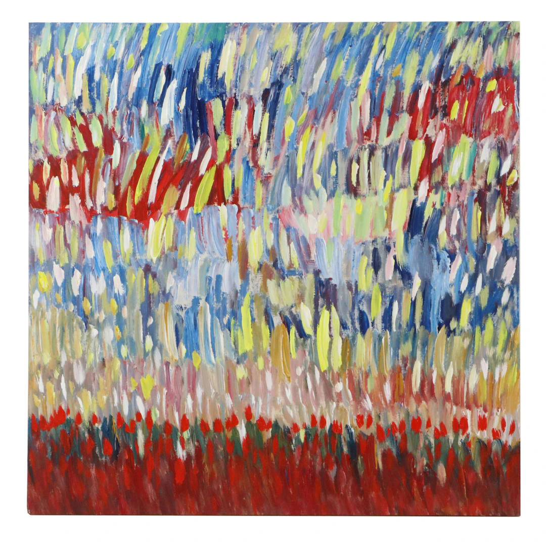 Saul Gefen Abstract Acrylic Painting "Changing Seasons," 2026