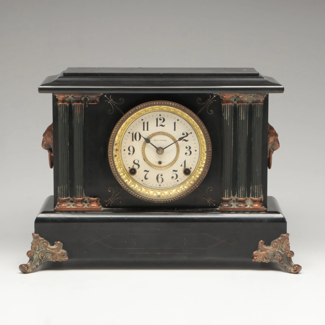 Seth Thomas Adamantine Mantel Clock, Late 19th/Early 20th Century