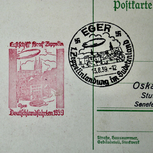 1939 Graf Zeppelin Postcard