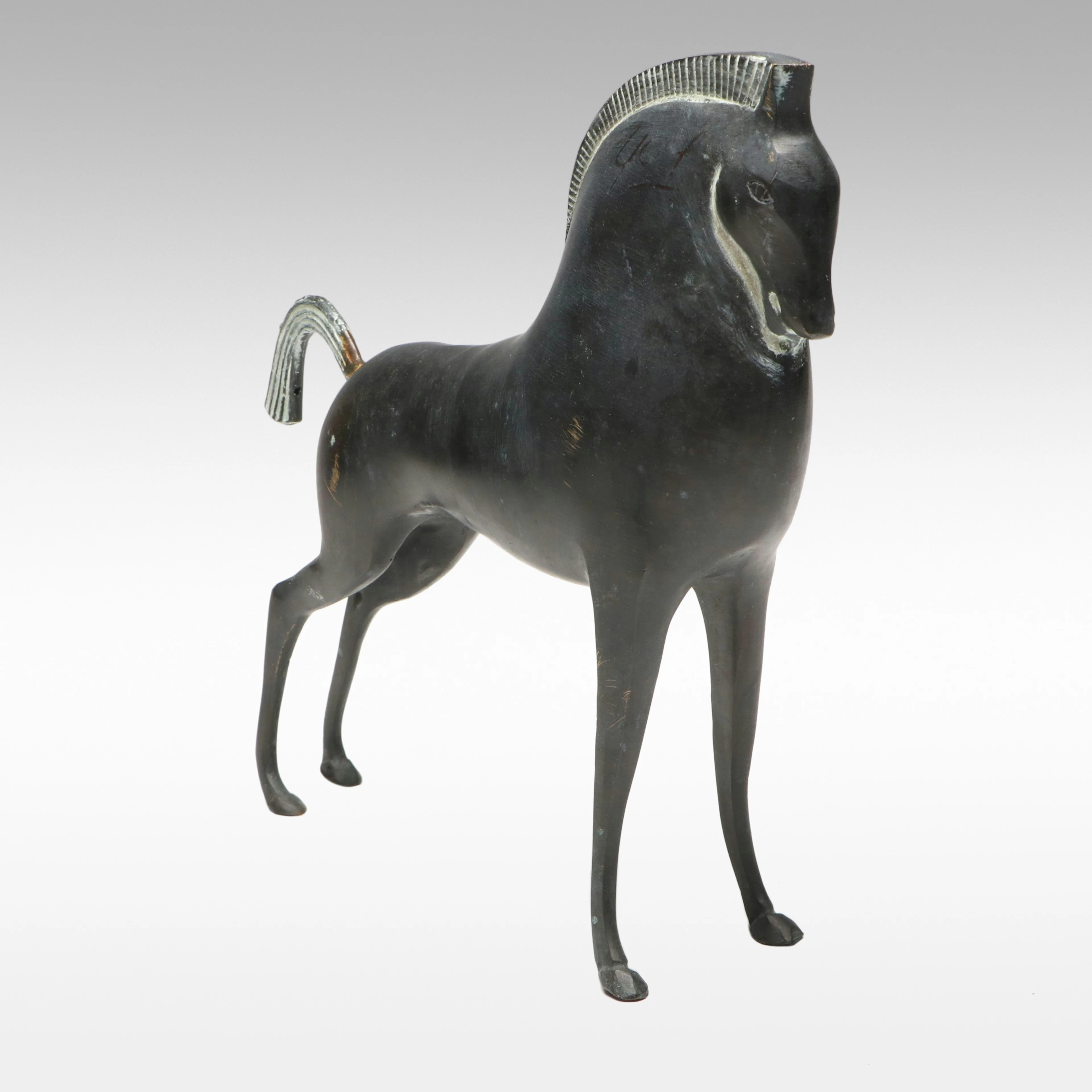 Art Deco Style Etruscan Horse Sculpture