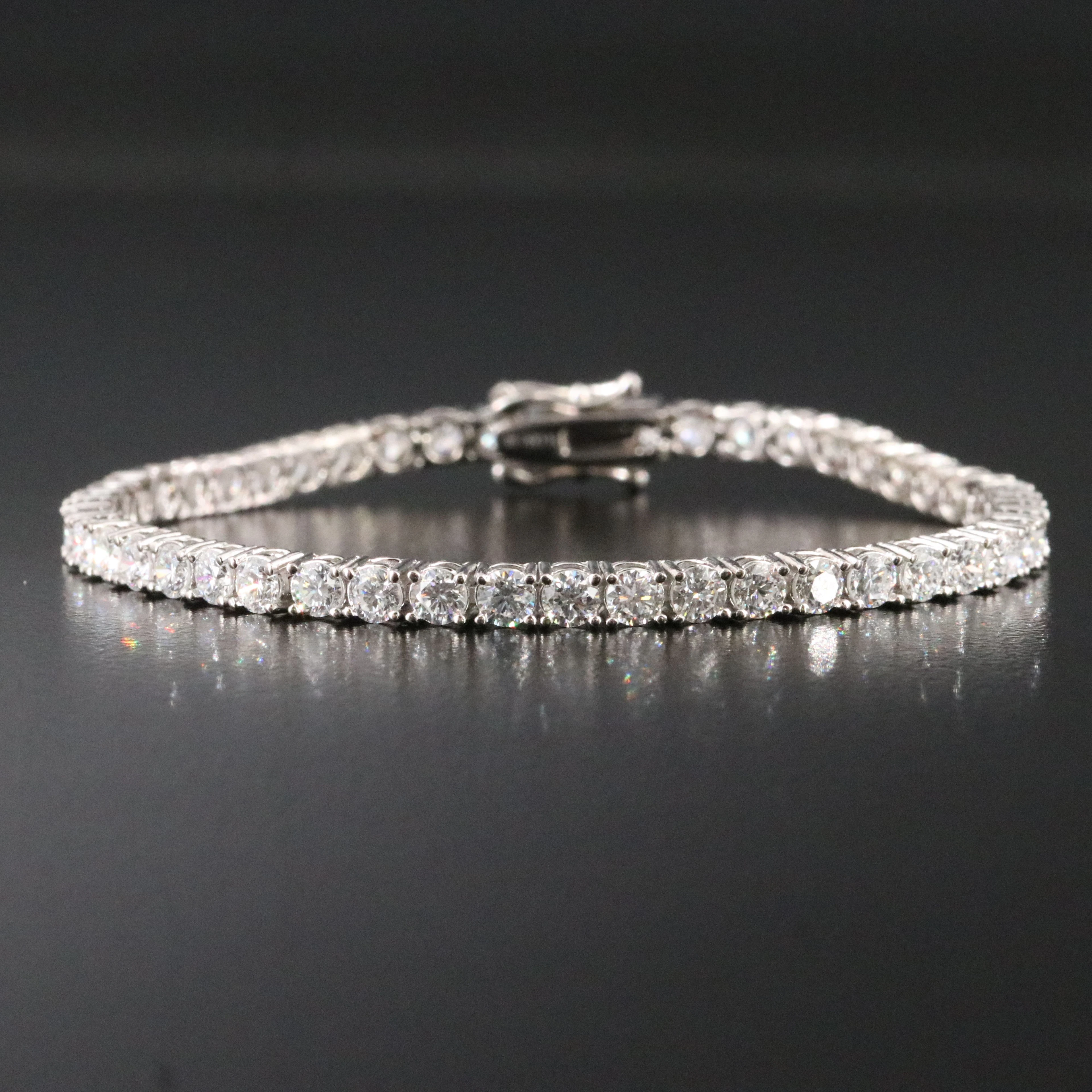 Sterling 4.93 CTW Lab Grown Diamond Line Bracelet