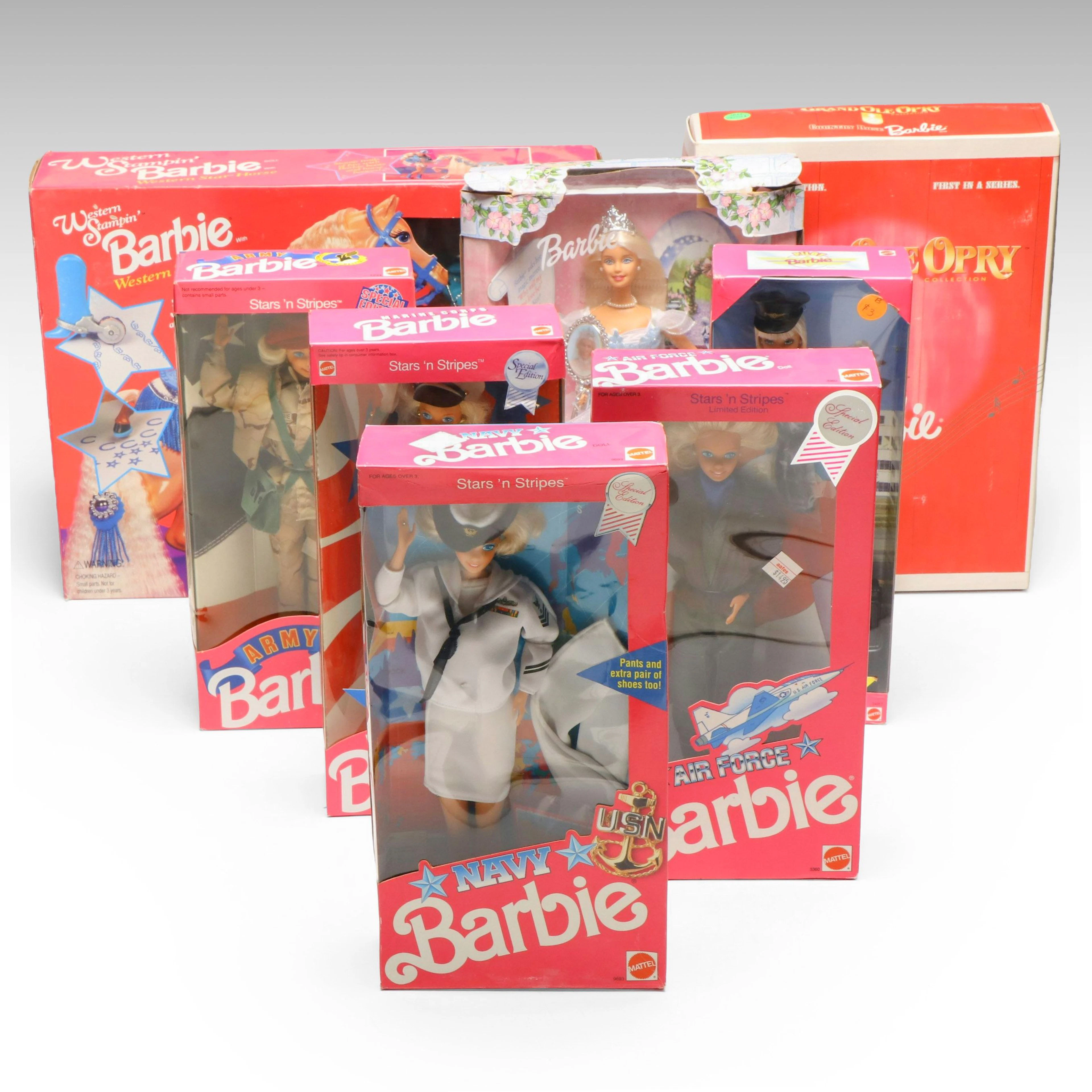 Mattel "Western Stampin' Barbie and Horse" with More Vintage Barbie Dolls