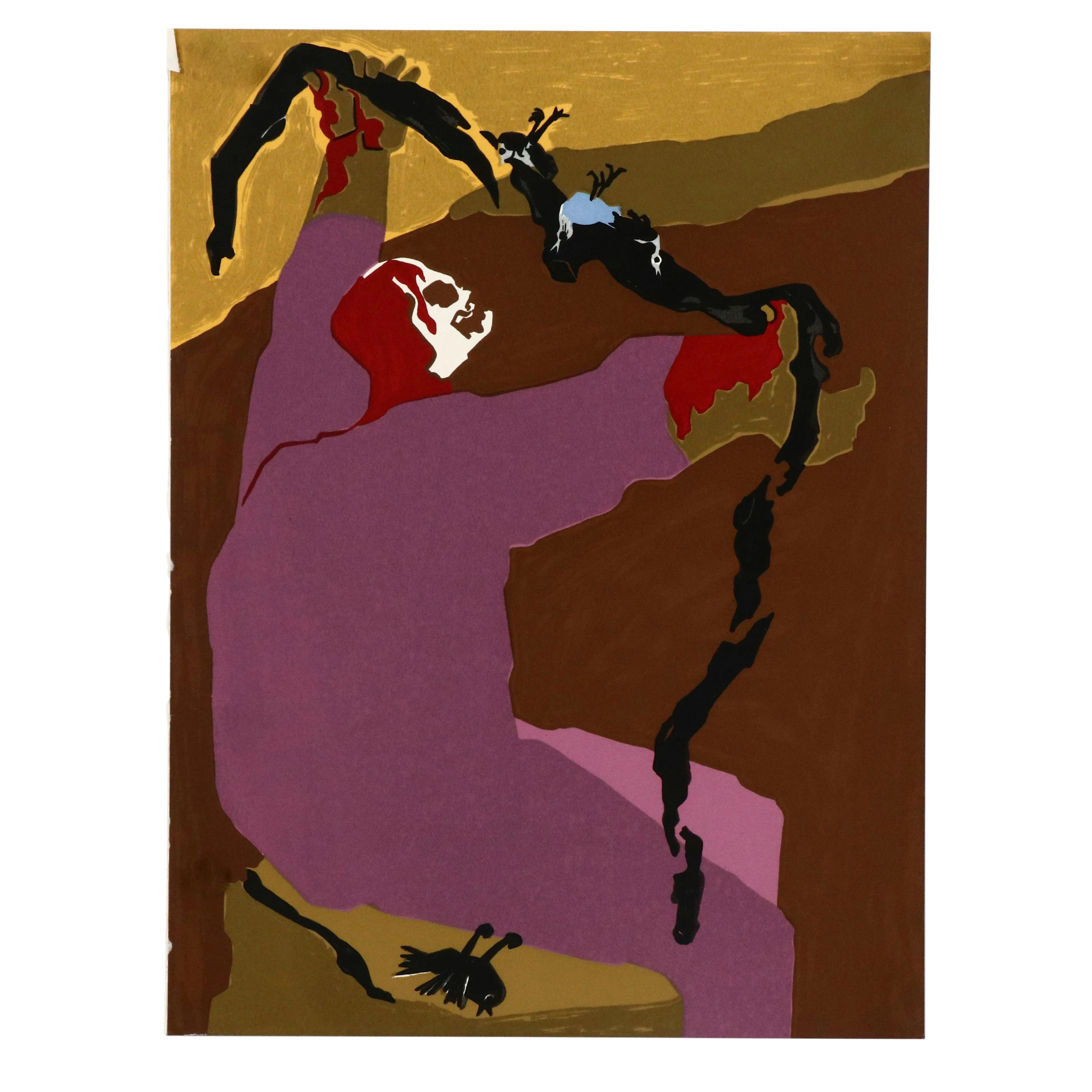 Jacob Lawrence Serigraph from "Hiroshima," Circa 1983