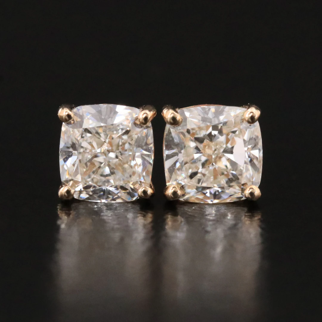 14K 1.05 CTW Diamond Earrings with GIA Reports