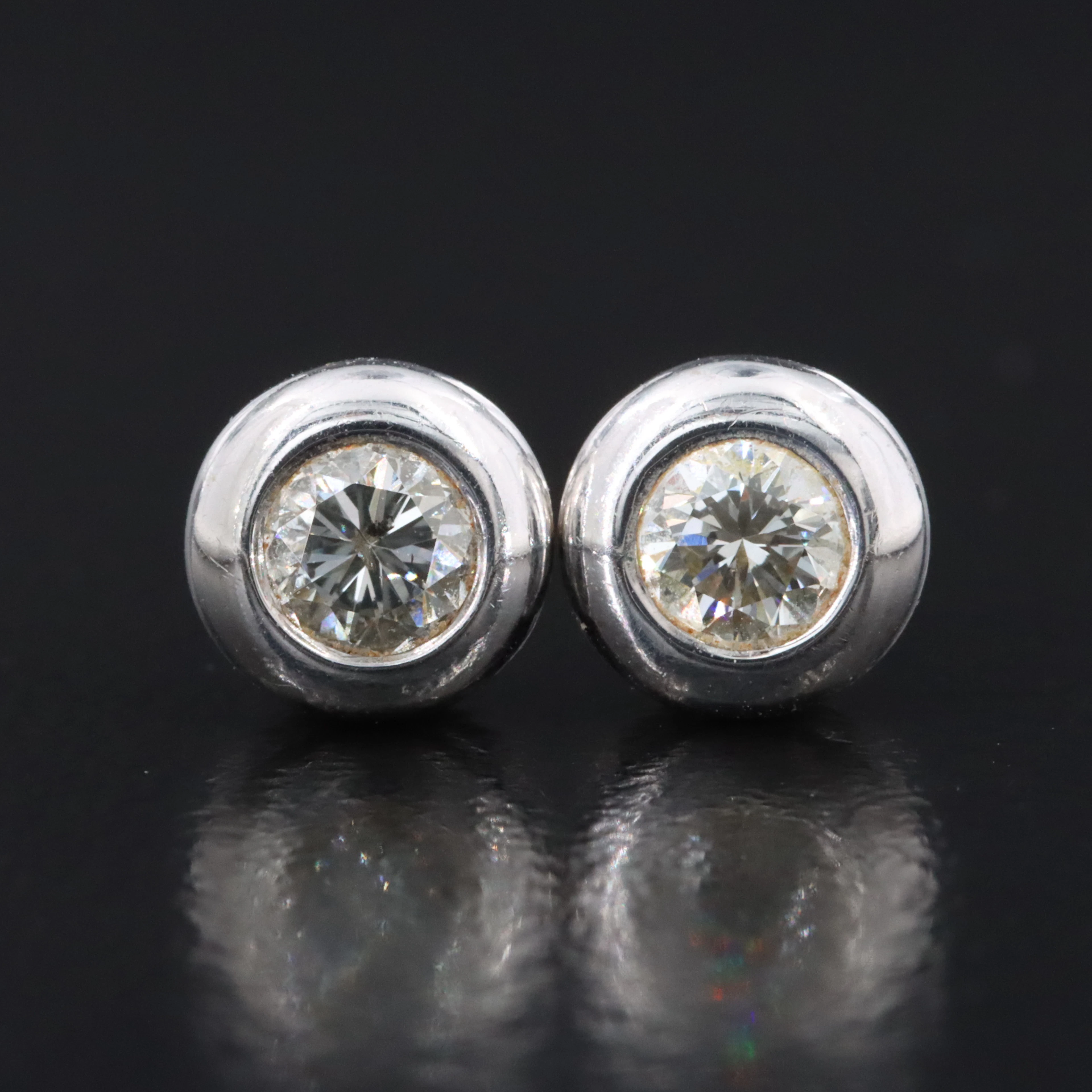 14K 0.34 CTW Diamond Bezel Set Solitaire Earrings