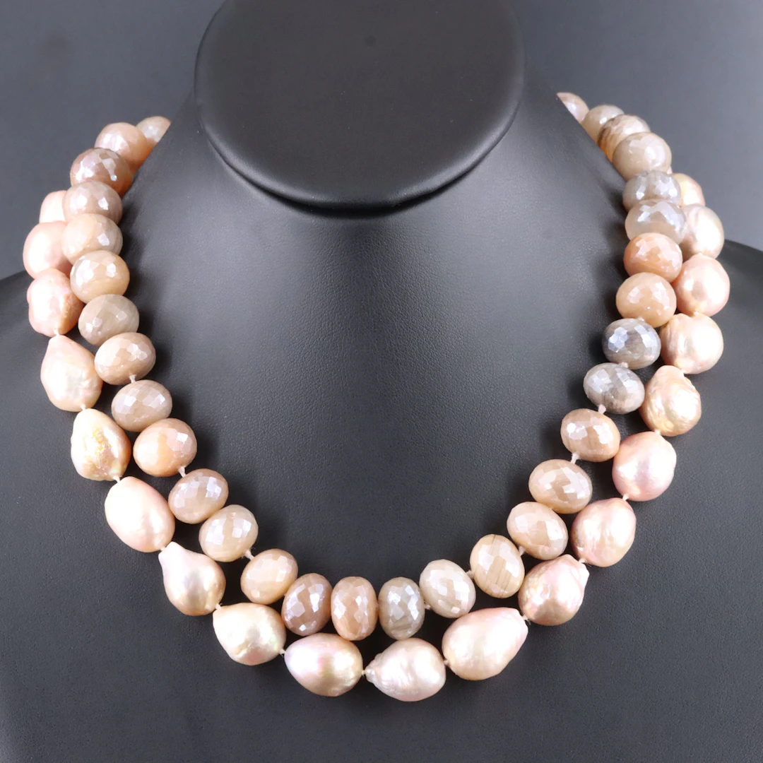 Pearl, Rhinestone and Quartz Necklaces with Fancy Clasps