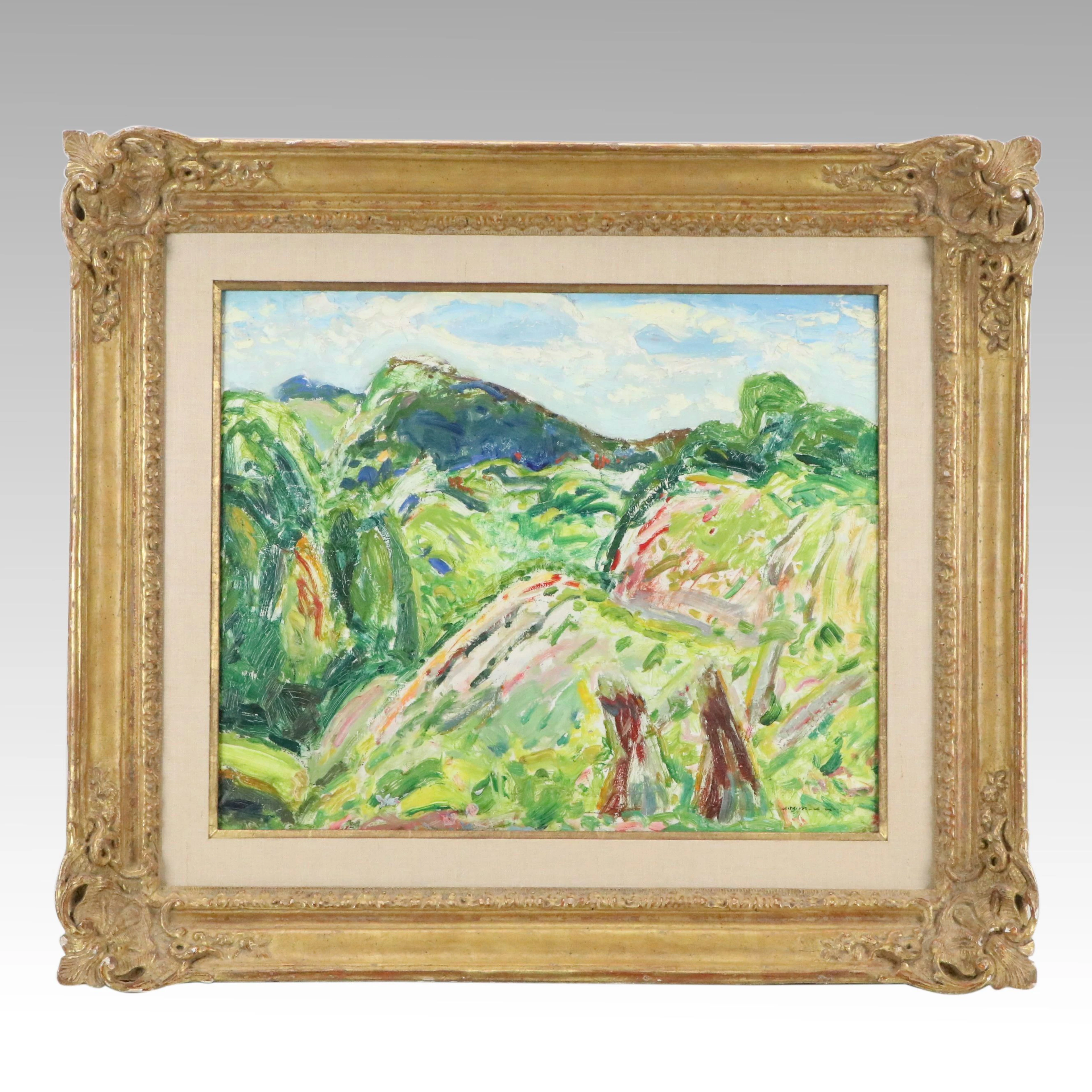 Alfred Henry Maurer Oil on Paperboard Fauvist Landscape, 1908–1911