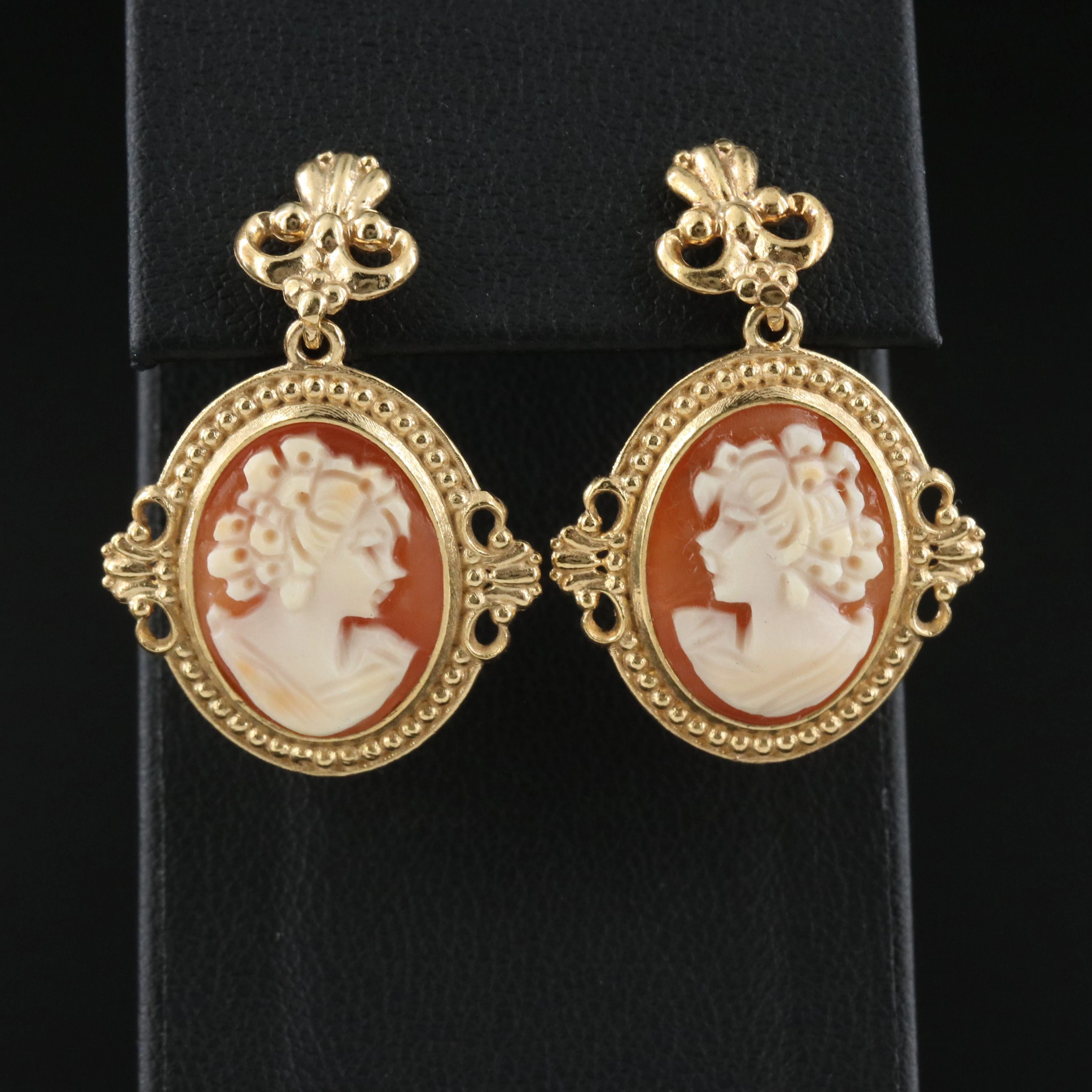 Cameo Italiano Sterling Cameo Drop Earrings