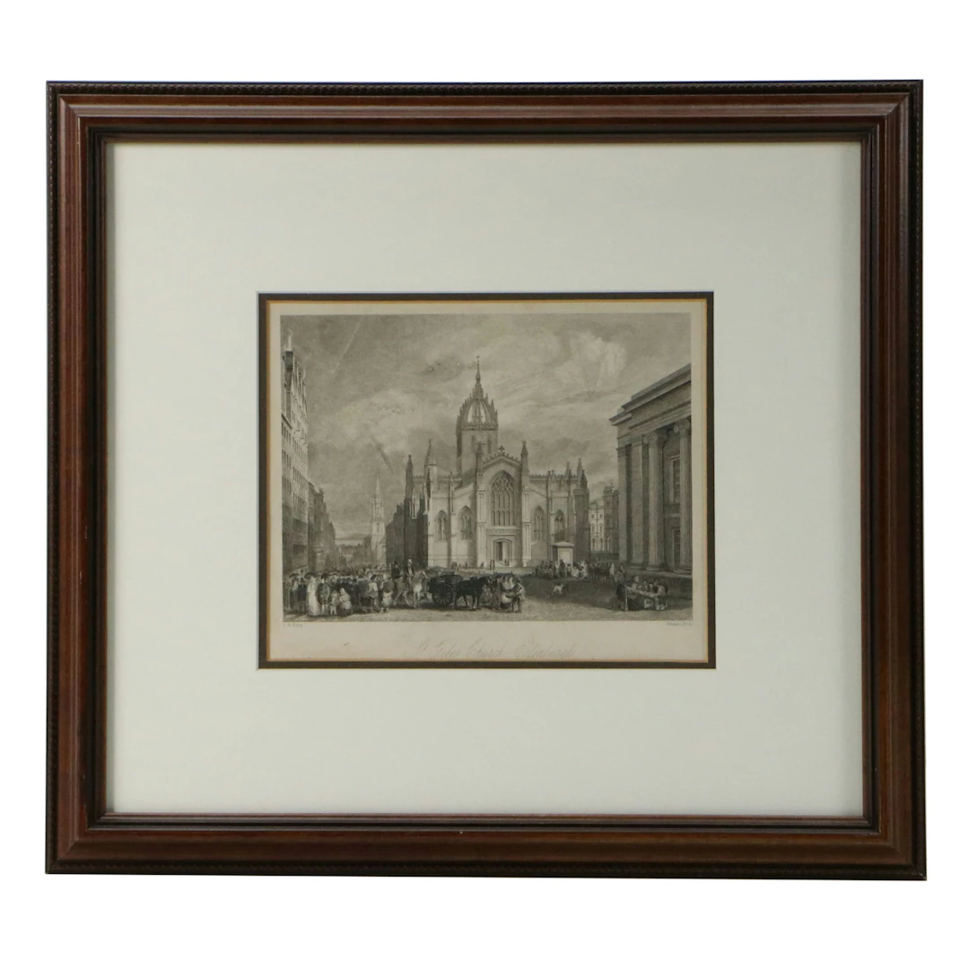 After Thomas Dick Architectural Engraving "St. Giles Church, Edinburgh"