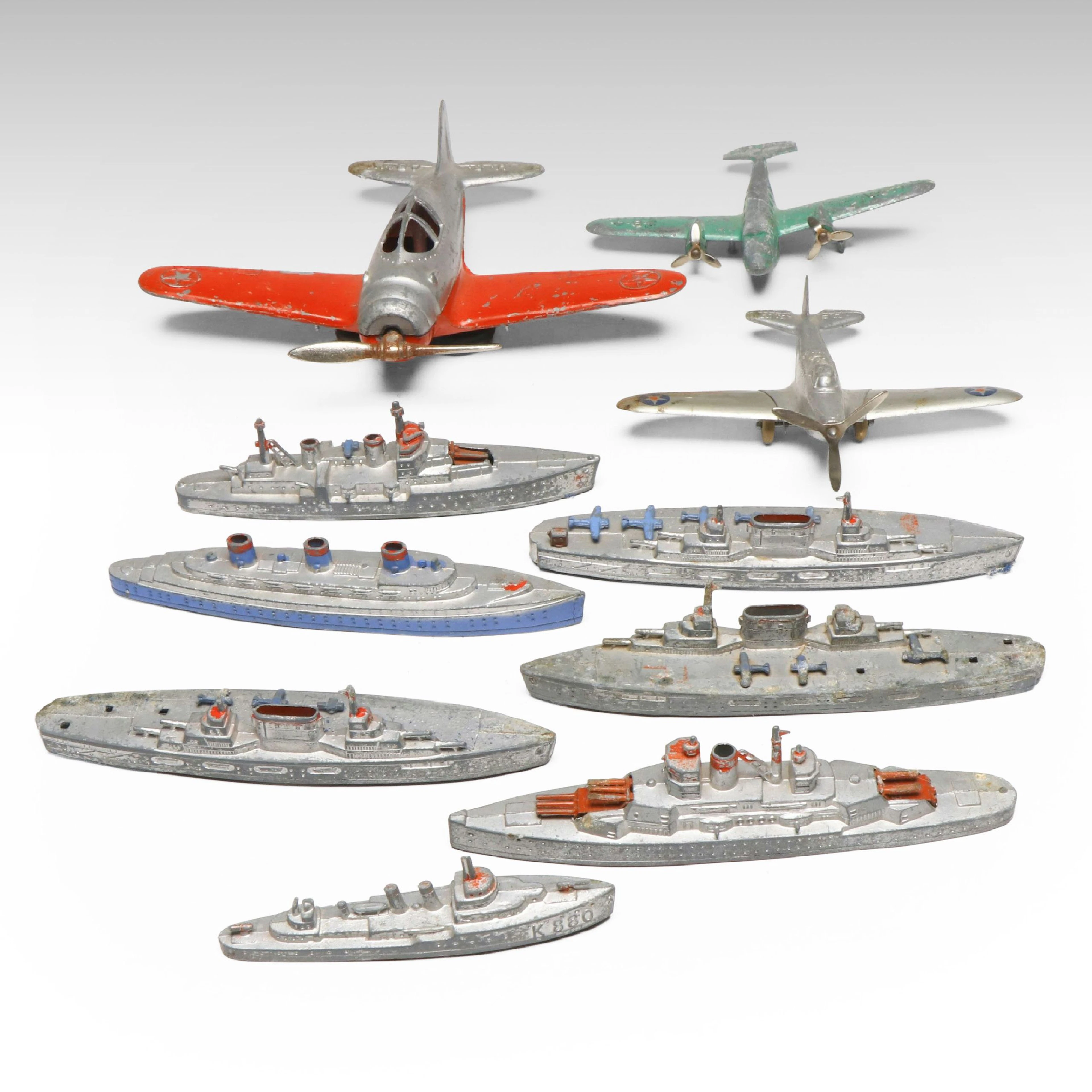 TootsieToy Diecast Submarines with Hubley "Kiddie Toy" Planes, Vintage