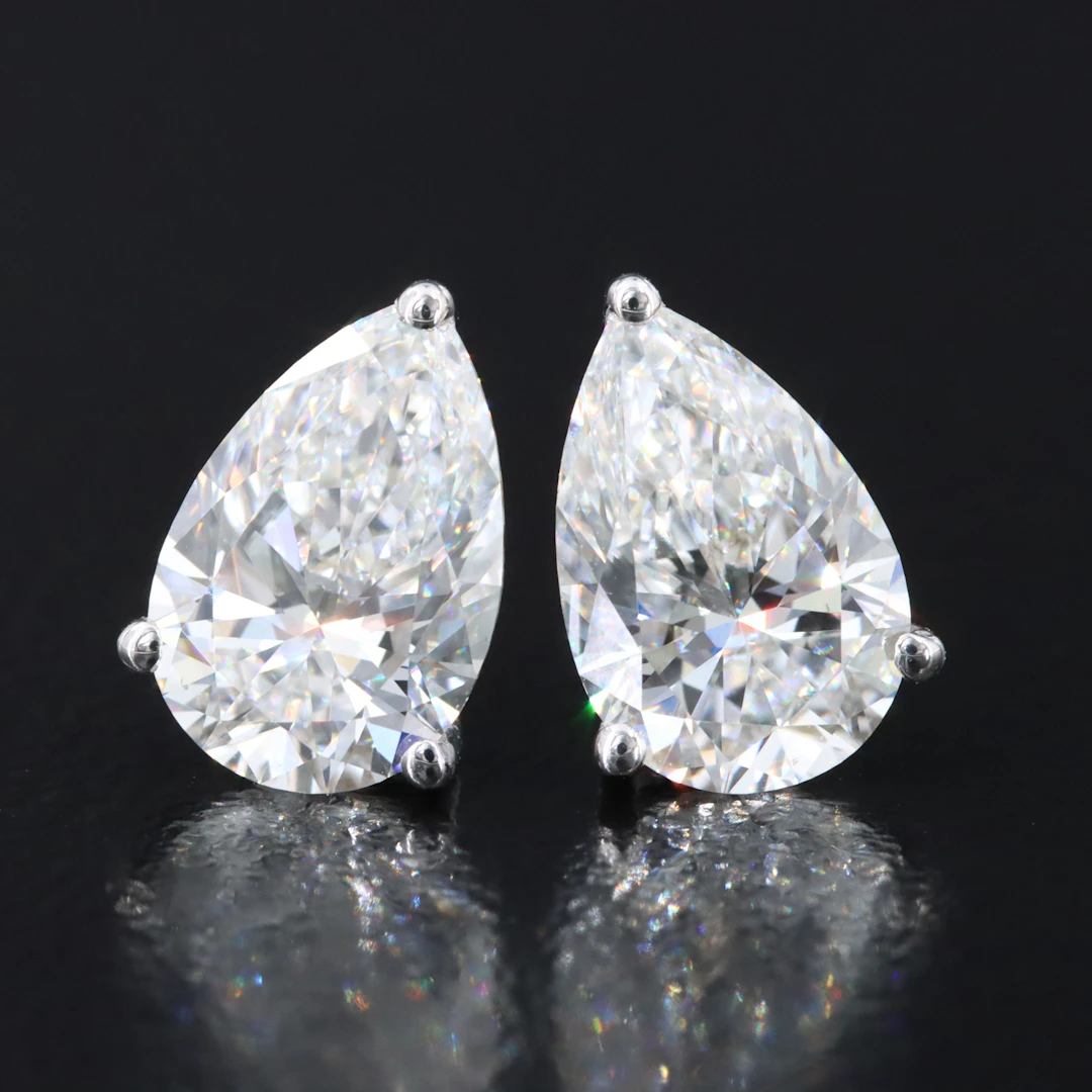 14K 3.06 CTW Lab Grown Diamond Stud Earrings with IGI Reports