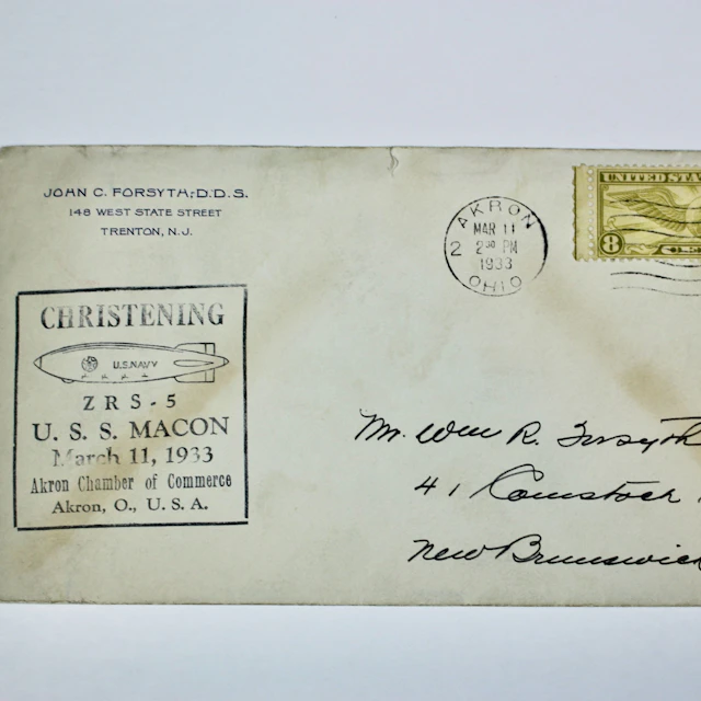 1933 USS Macon Graf Zeppelin Christening Postal Cover