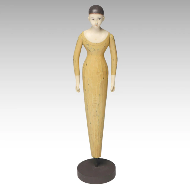 Hand-Painted Santos Style Carved Wood Figurine