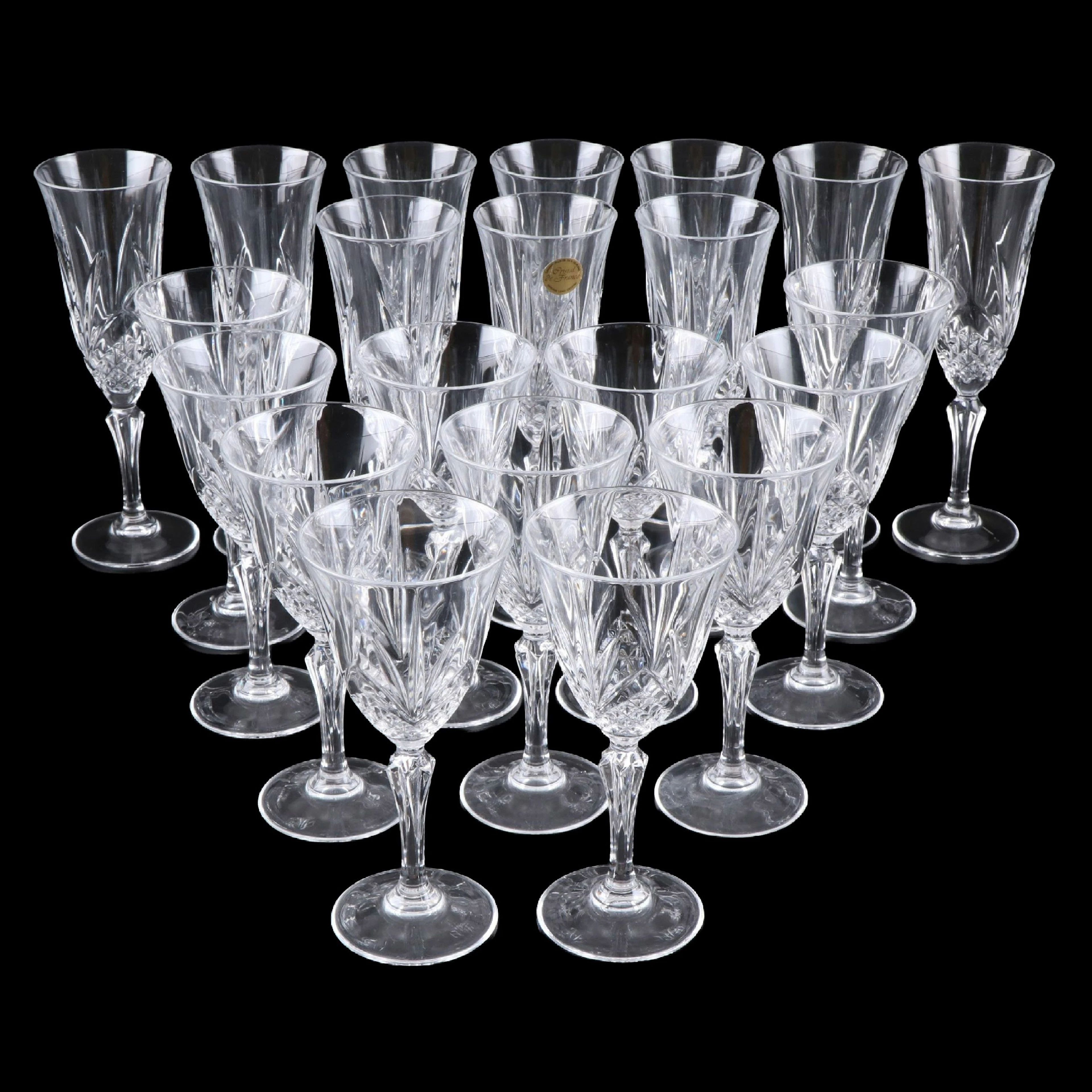Cristal de France Crystal Wine Glasses and Champagne Flutes