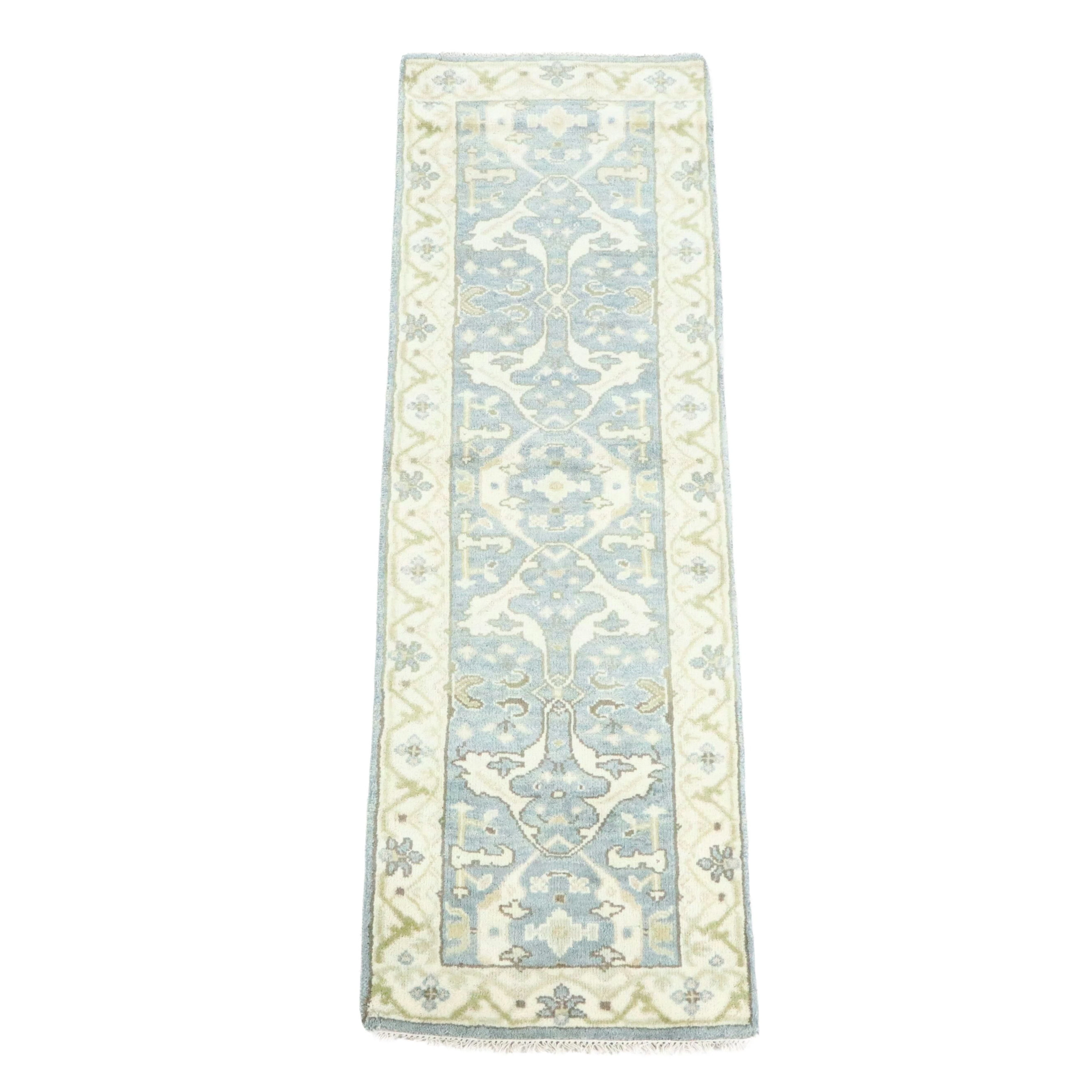3'5 x 8'2 Hand-Knotted Turkish Oushak Style Carpet Runner