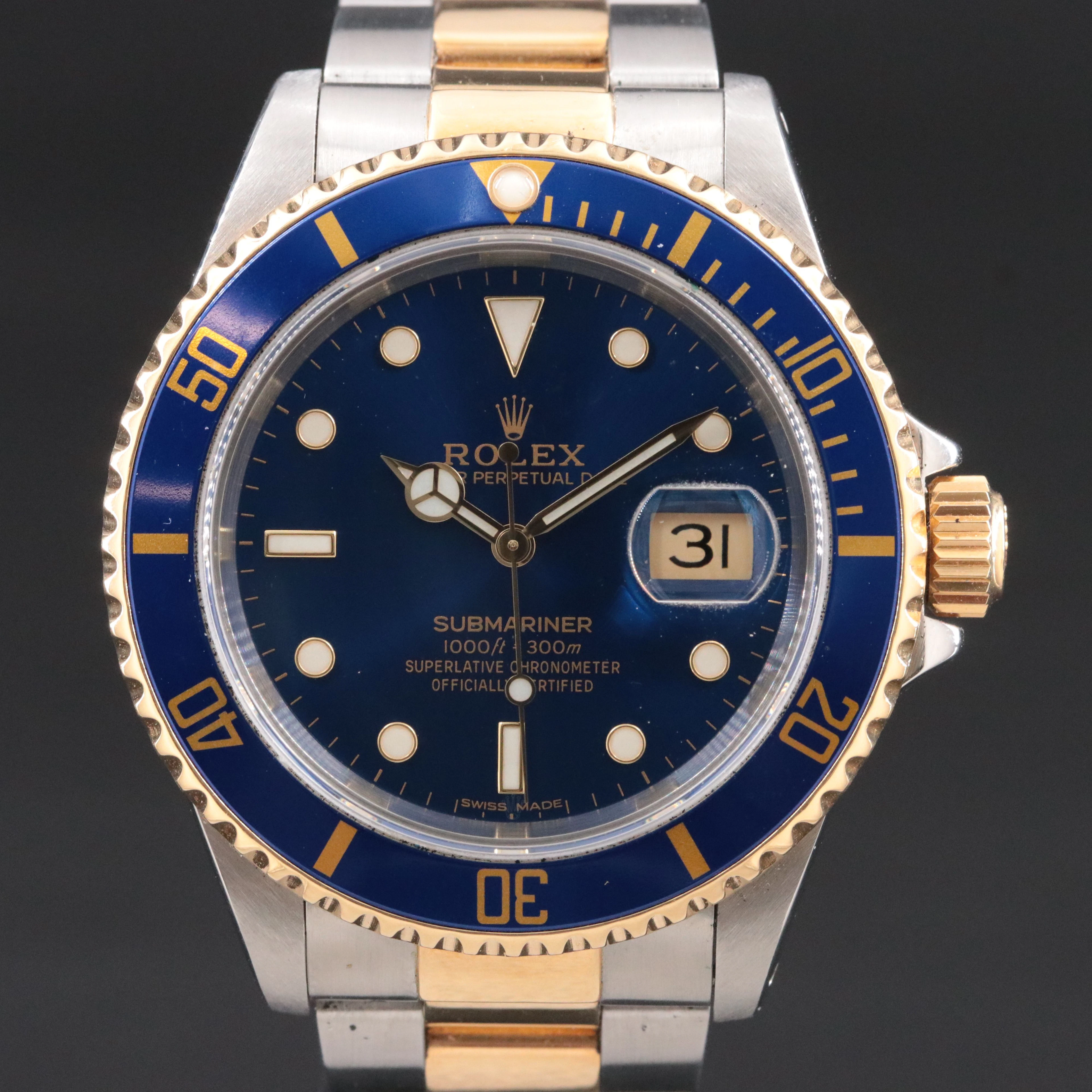1993-1994 Rolex Submariner Date Model 16613 Watch Extensively Serviced 7/2019
