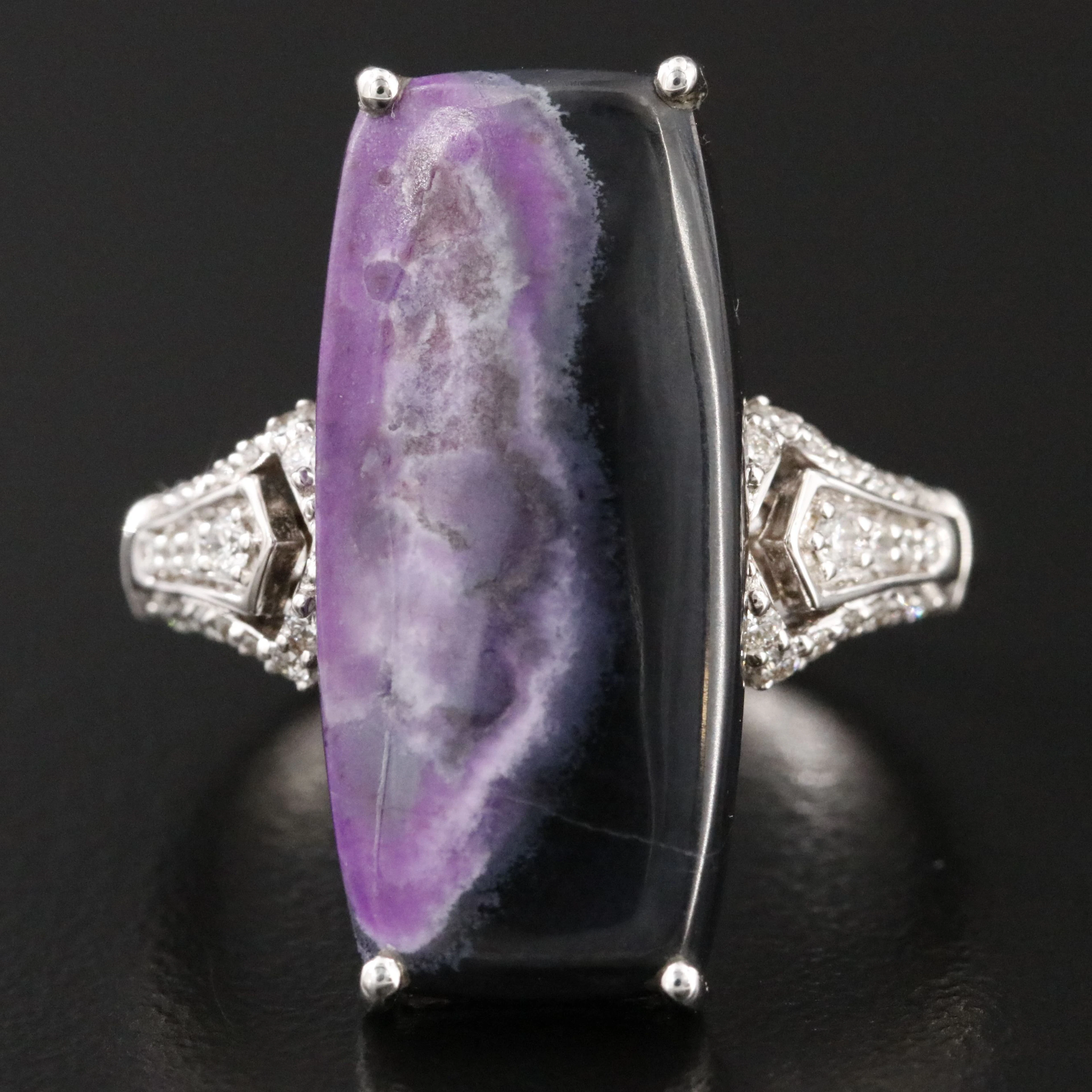 Chromia 18K Sugilite and Diamond Ring