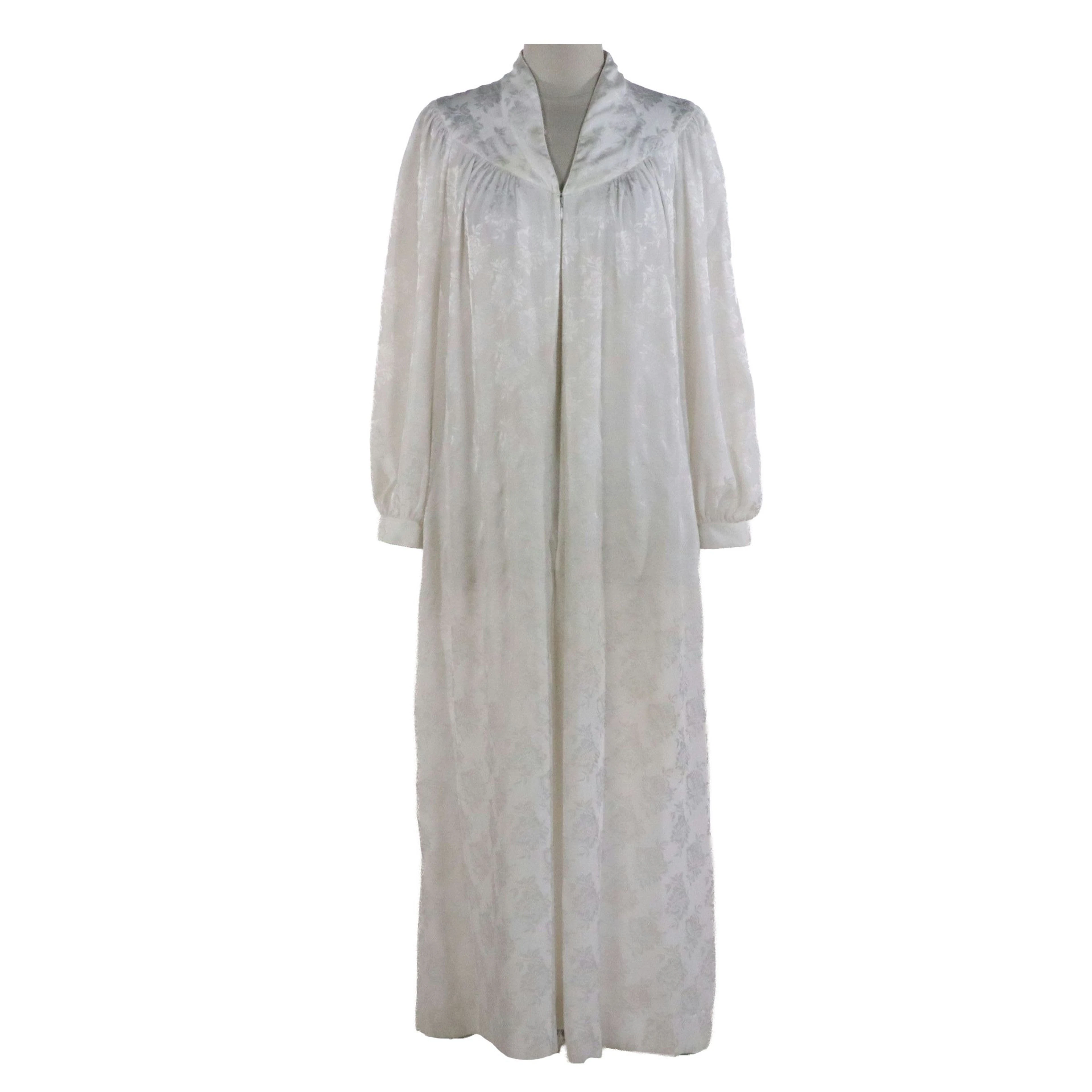 Christian Dior Lounge Wear Vintage Front Zip Dressing Gown/Caftan in Ivory