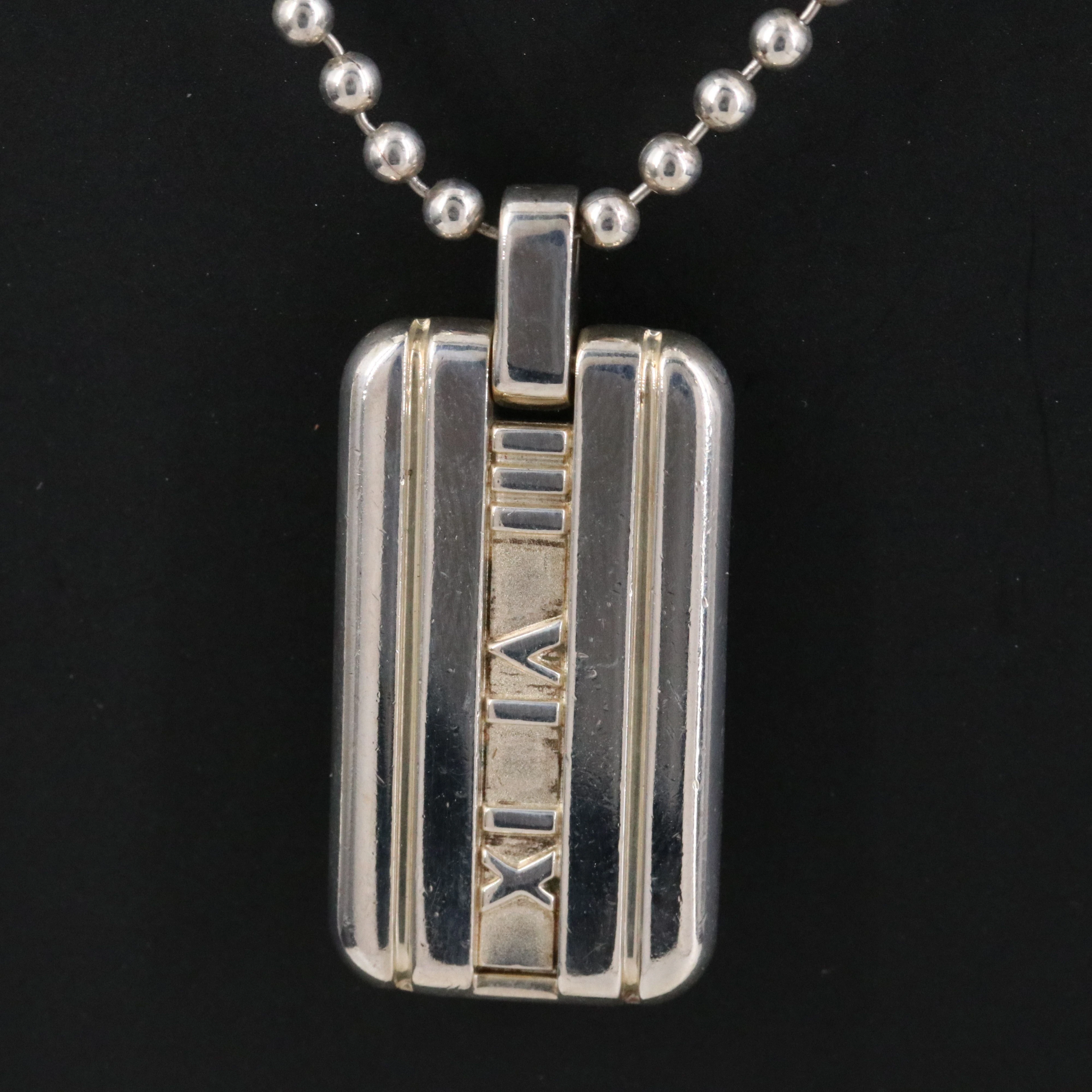 Tiffany & Co. Atlas Sterling Dog Tag Necklace