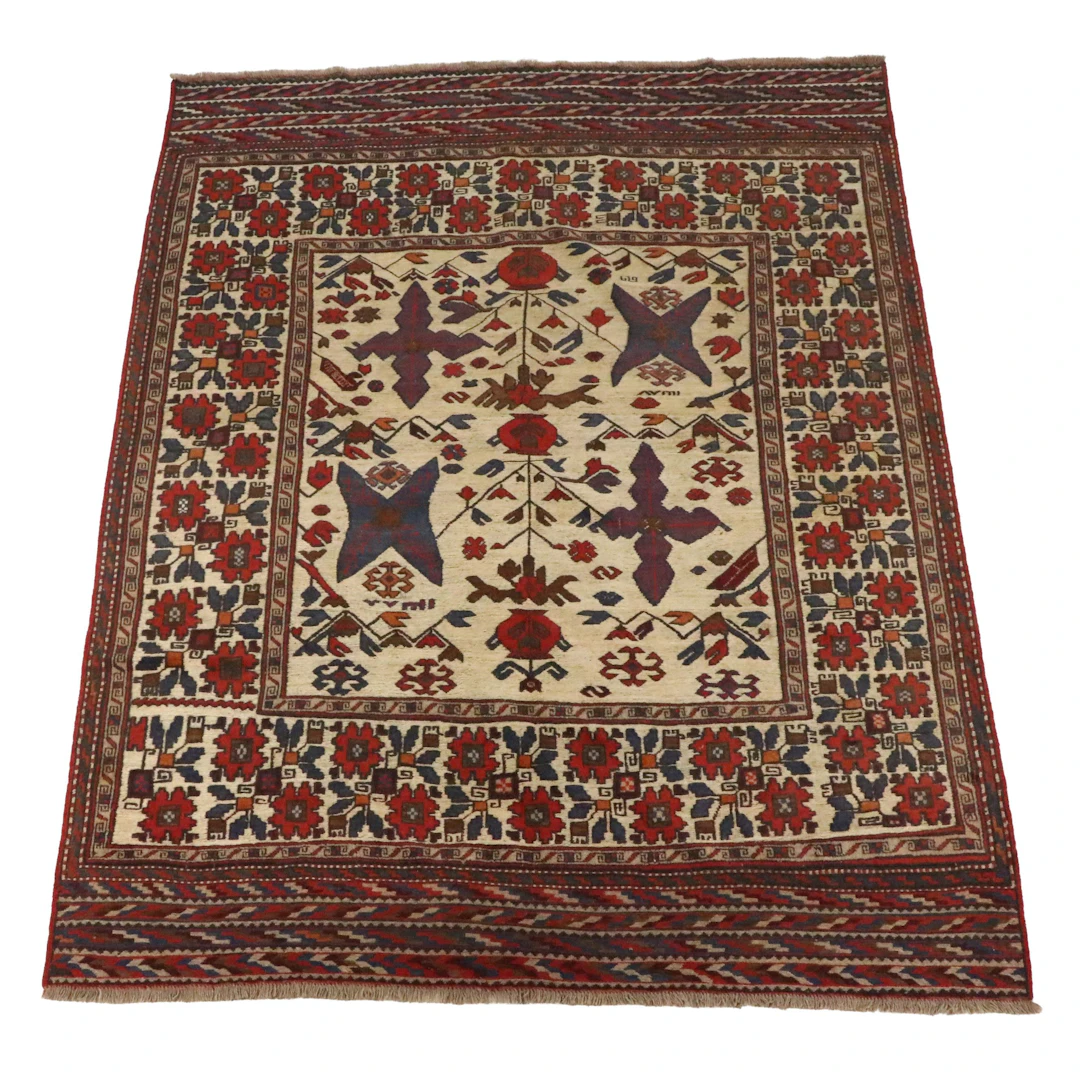7' x 9'2 Handwoven Afghan Barjasta Area Rug