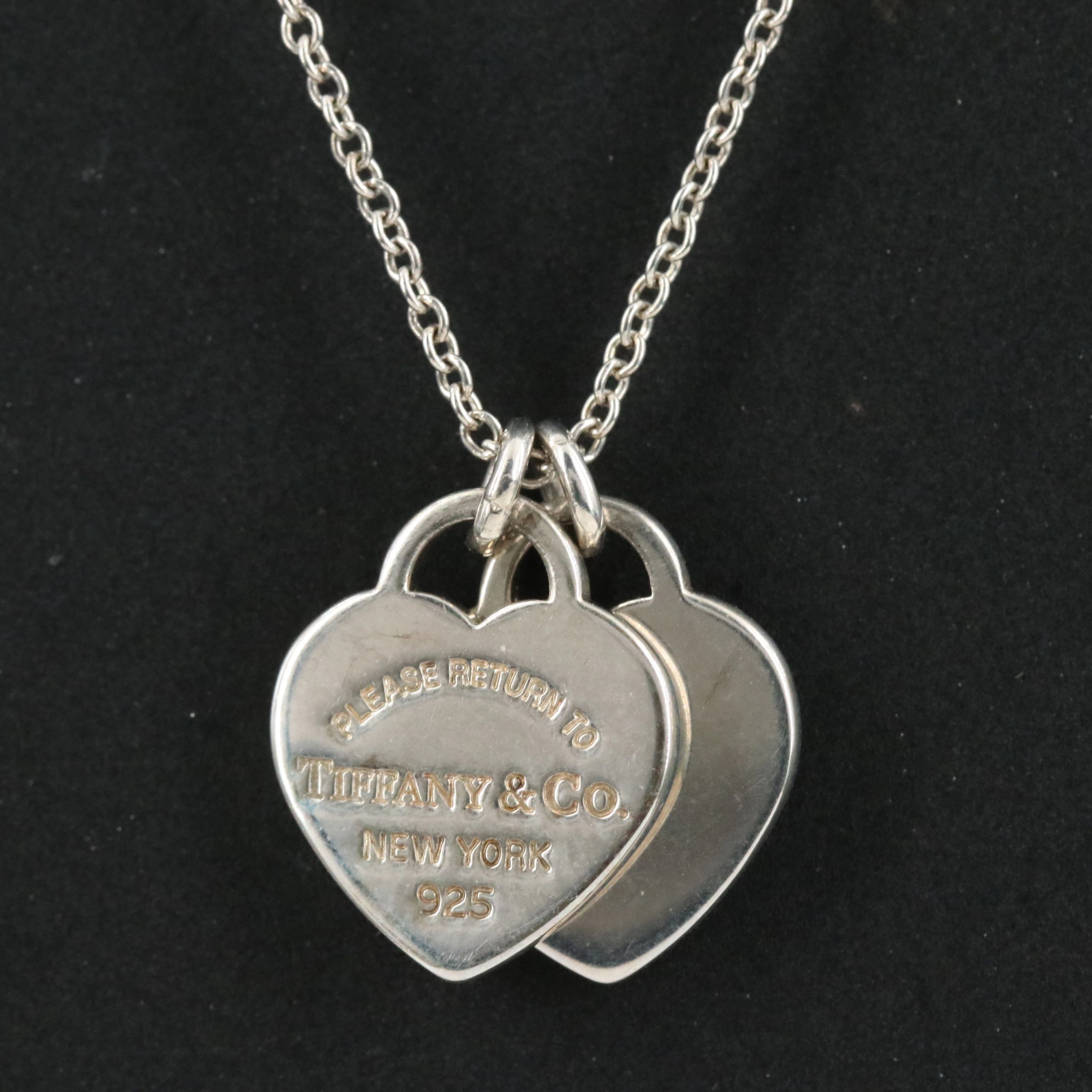 Tiffany & Co. Return to Tiffany Sterling Double Heart Tag Necklace