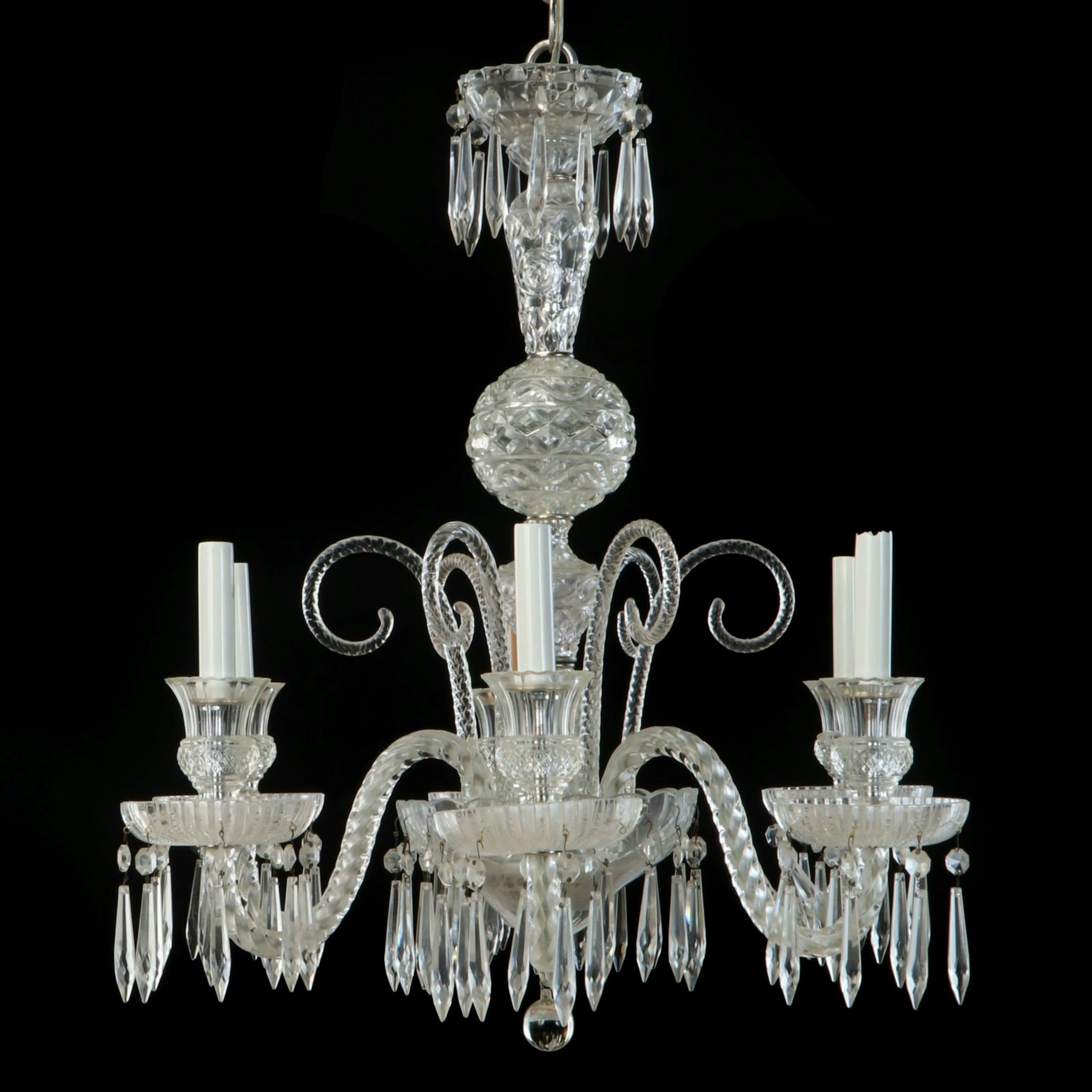 Venetian Style Glass Six-Arm Chandelier