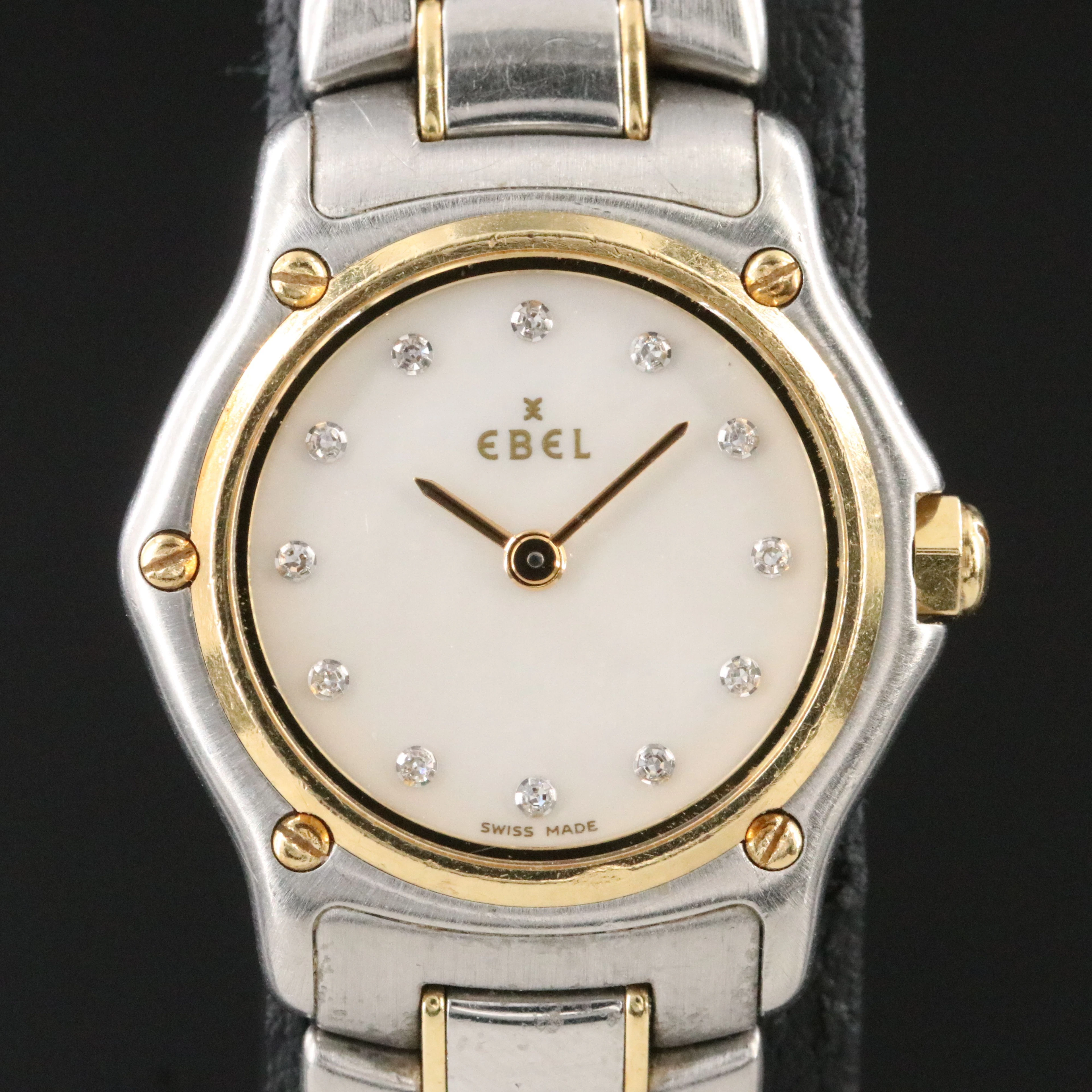 Ebel 18K and Stainless Steel Sport Classic Diamond Accented Swiss Quartz Watch
