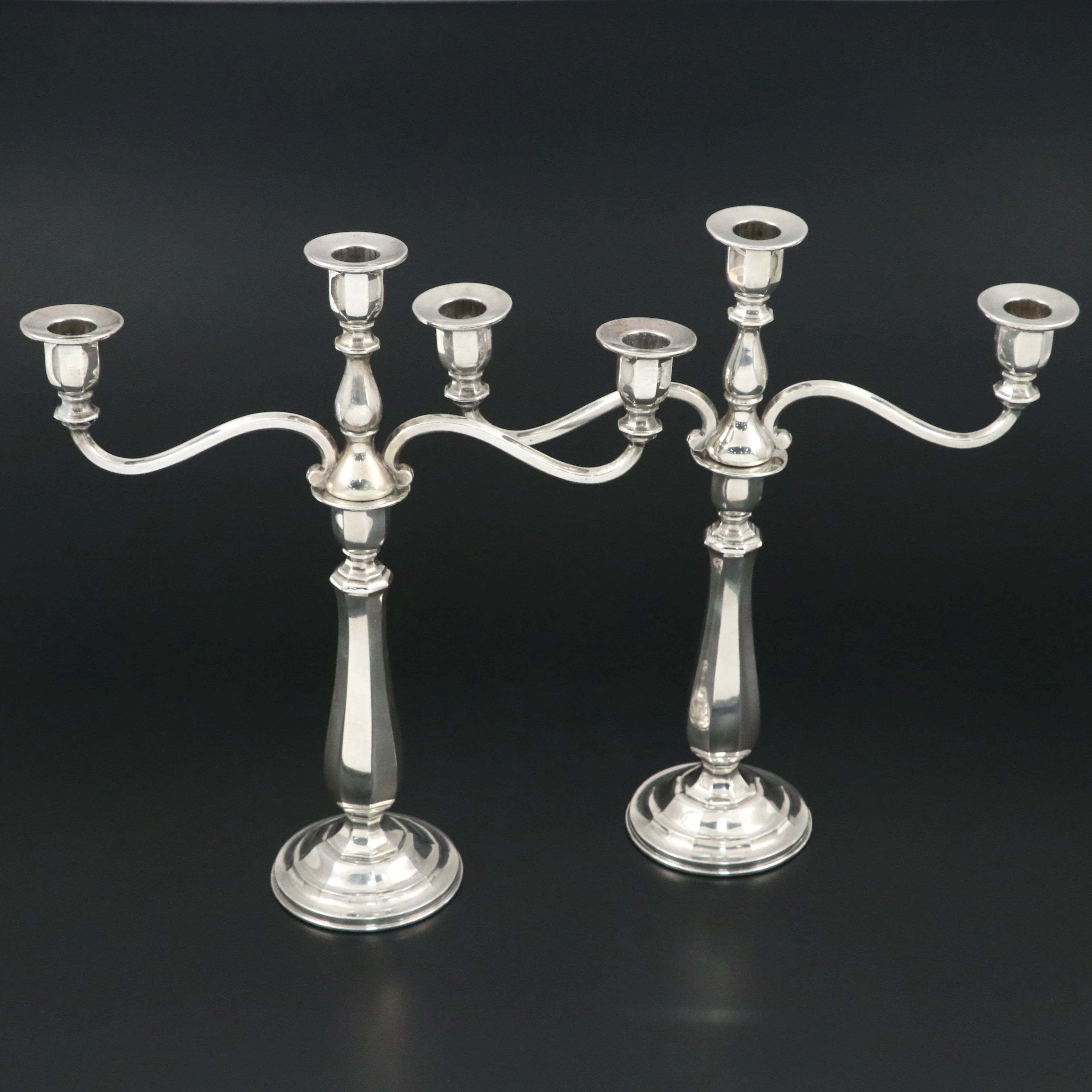 Gorham Victorian Style Sterling Silver Candelabras