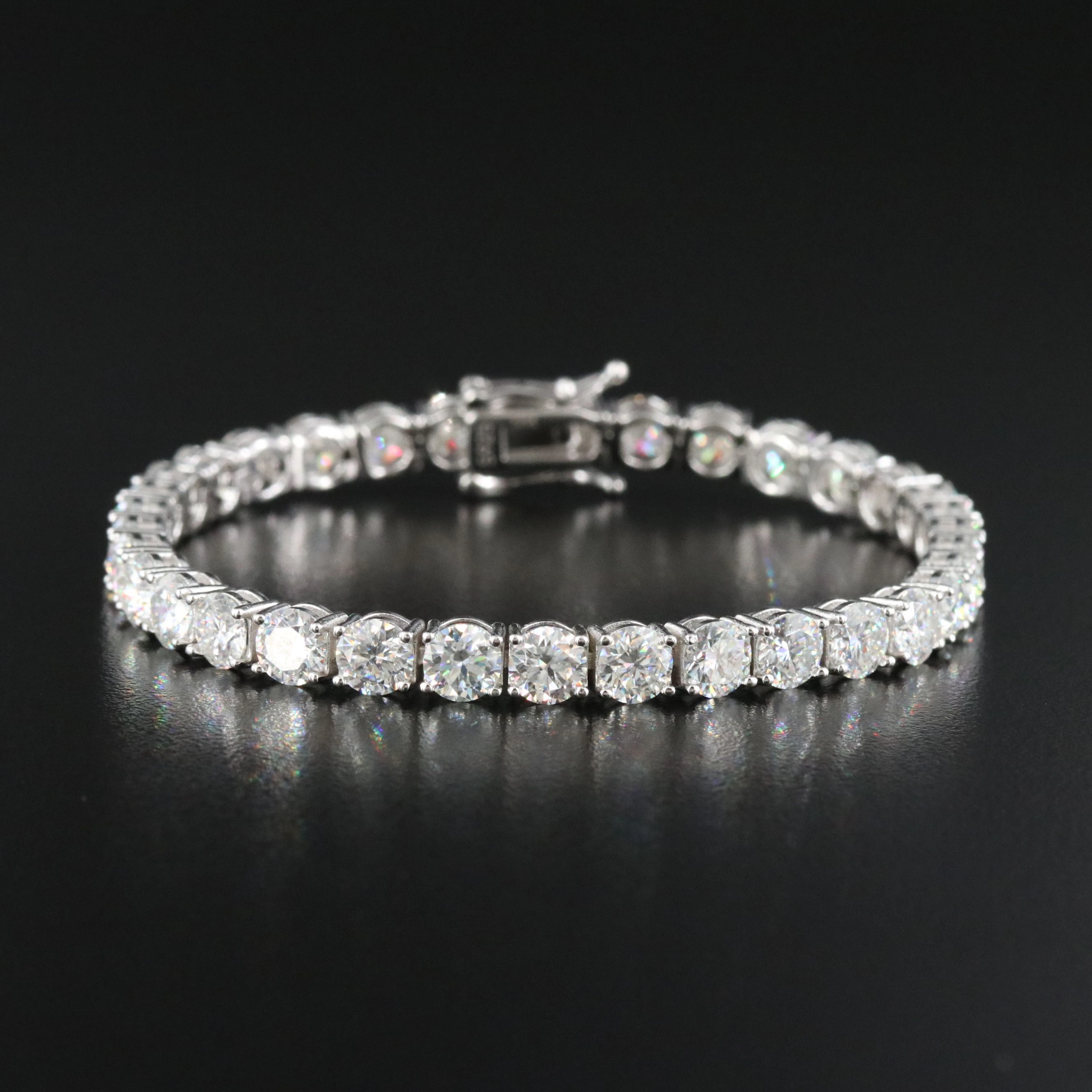 Sterling Moissanite Line Bracelet